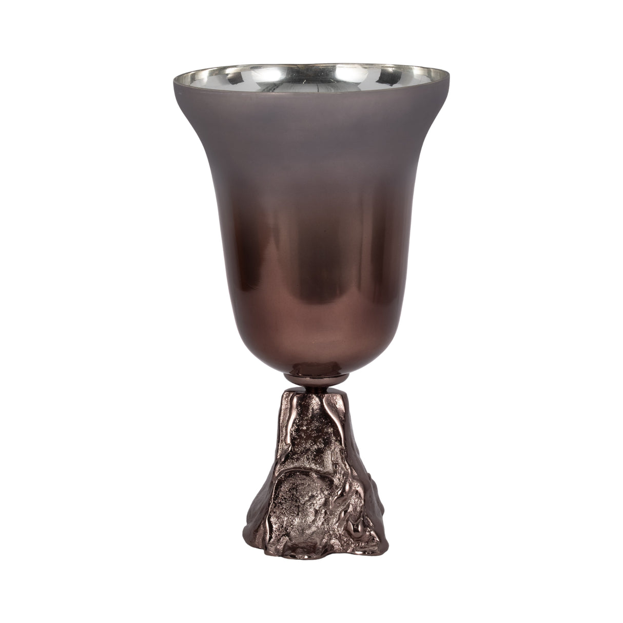 GLASS, 18" 2-TONE CHALICE VASE, METALLIC KD