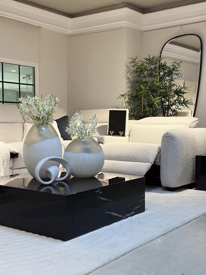 Cloudy White Motion Recliner Set