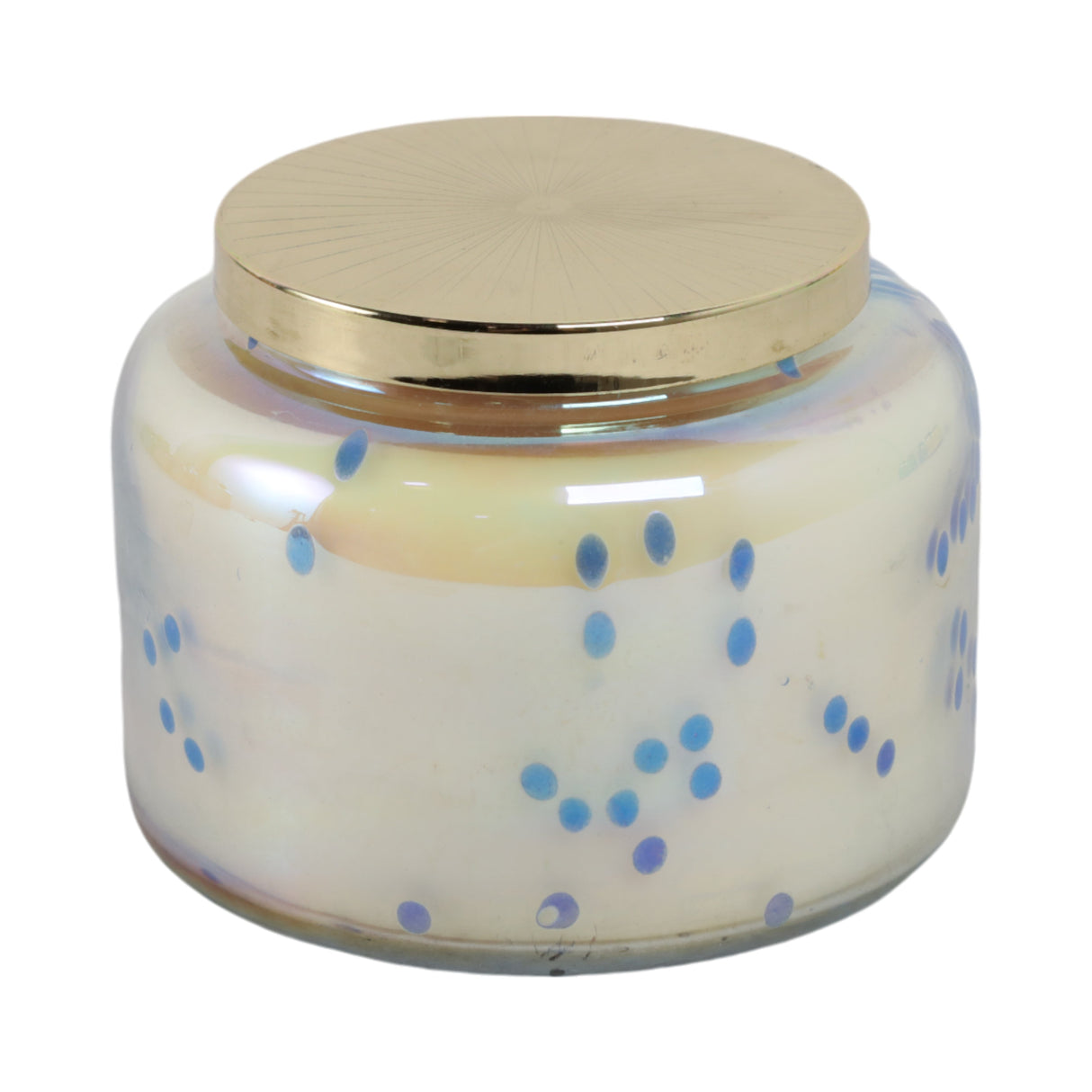 5" 23 Oz Verbena Bead Luster Lidded Candle, Blue/g
