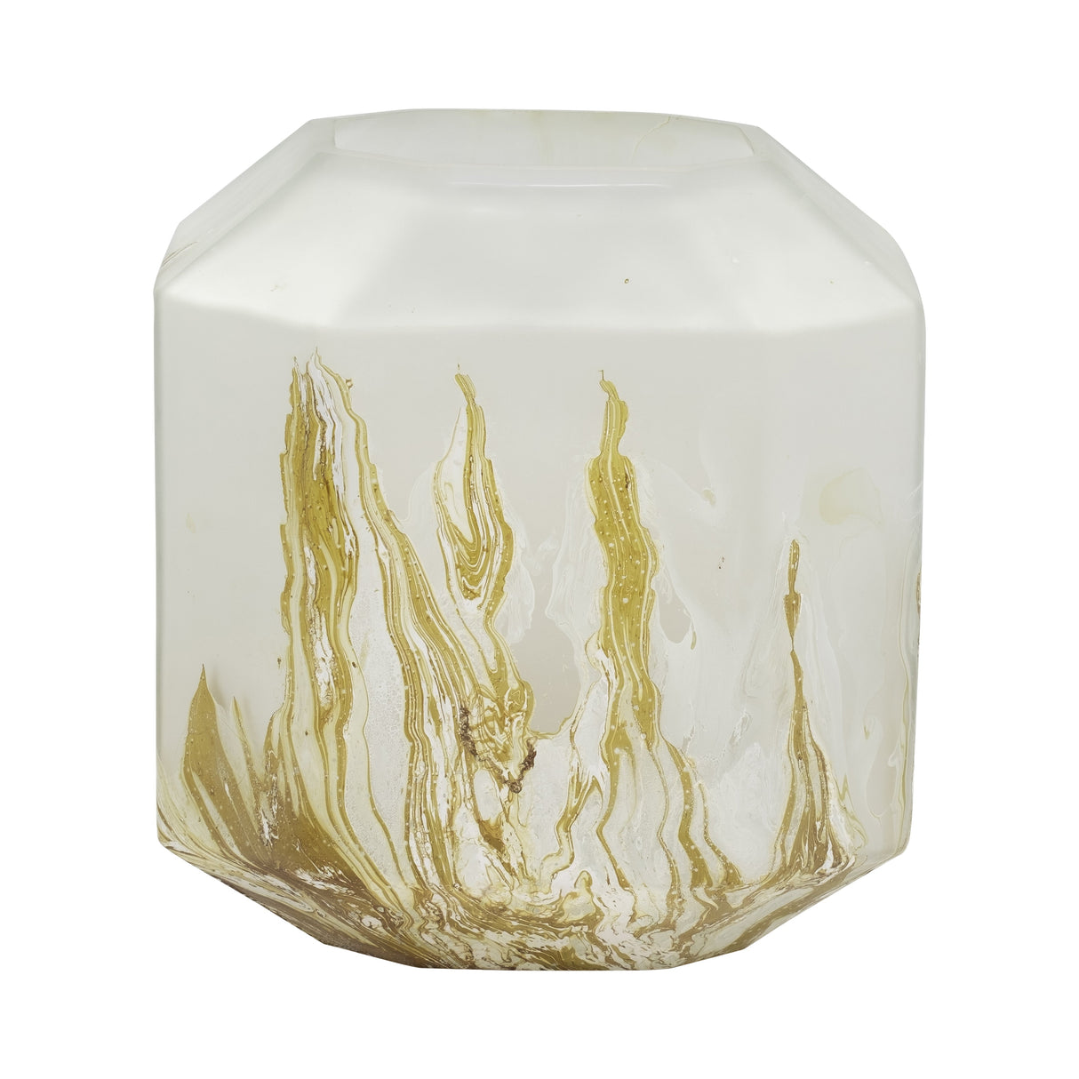 Dominique Glass, 10" Copper Fire Finished Vase, Mu