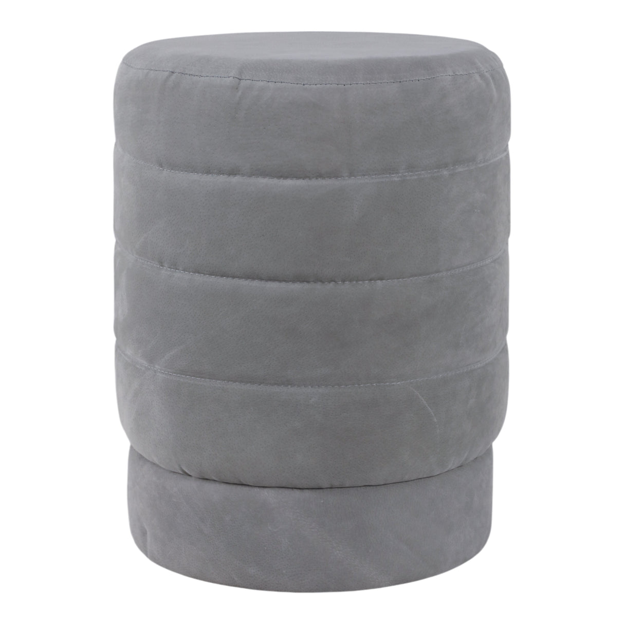 19" Winsor Gray Suede Ottoman Stool