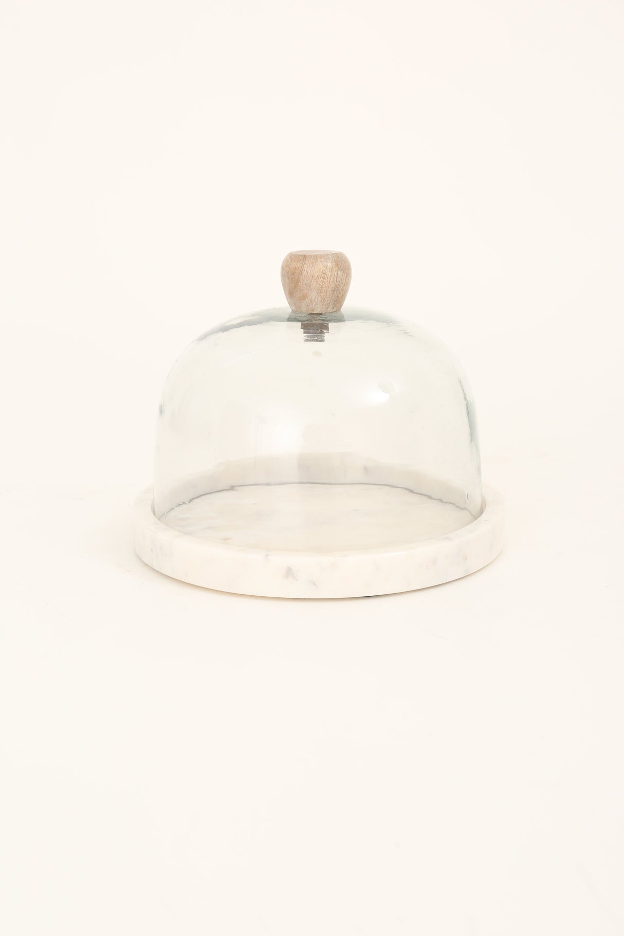 GLASS CLOCH W/MARBLE BASE