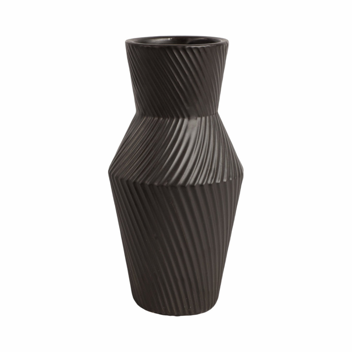 11" Modern Totem Vase, Black