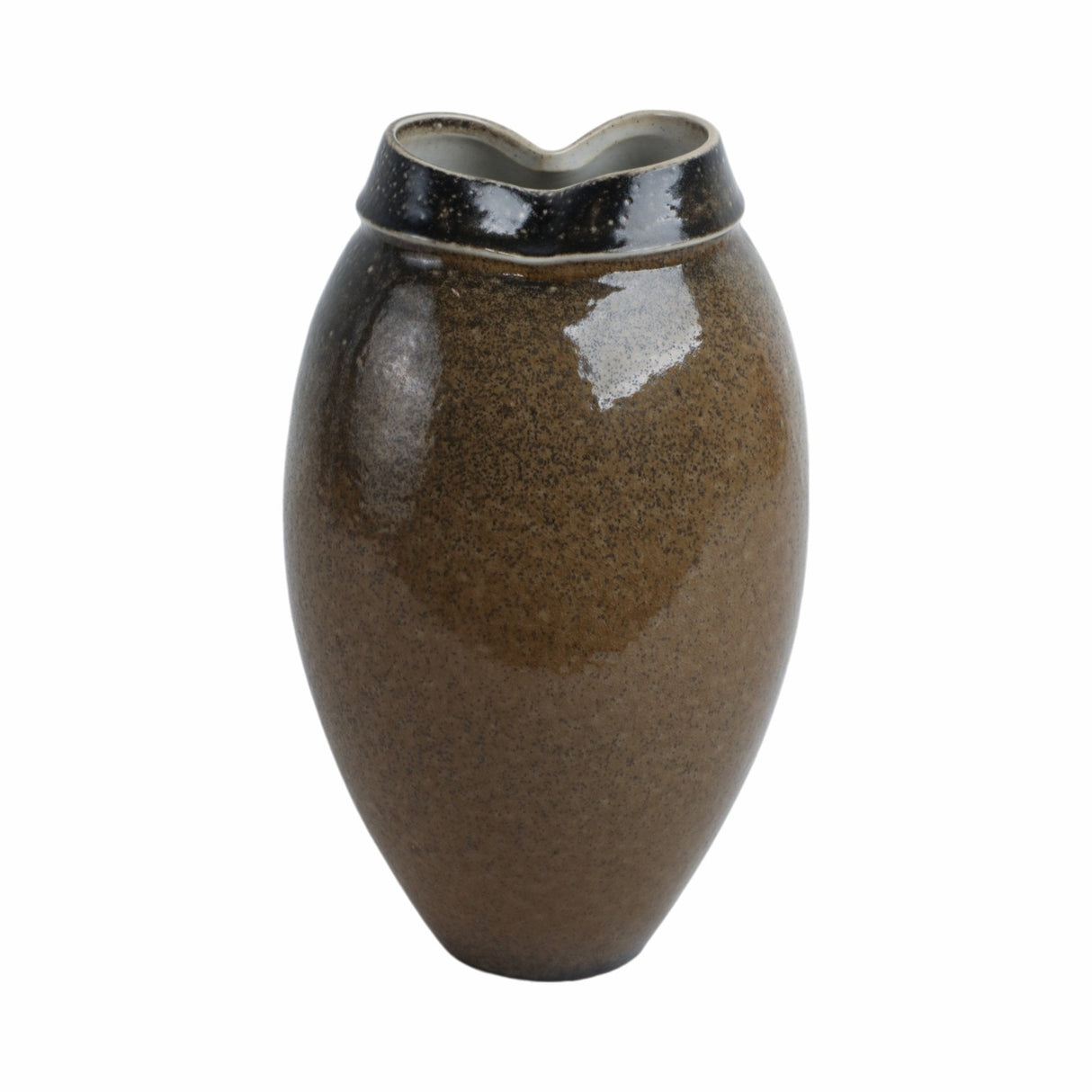 12" Callen Tall Porcelain Vase, Brown