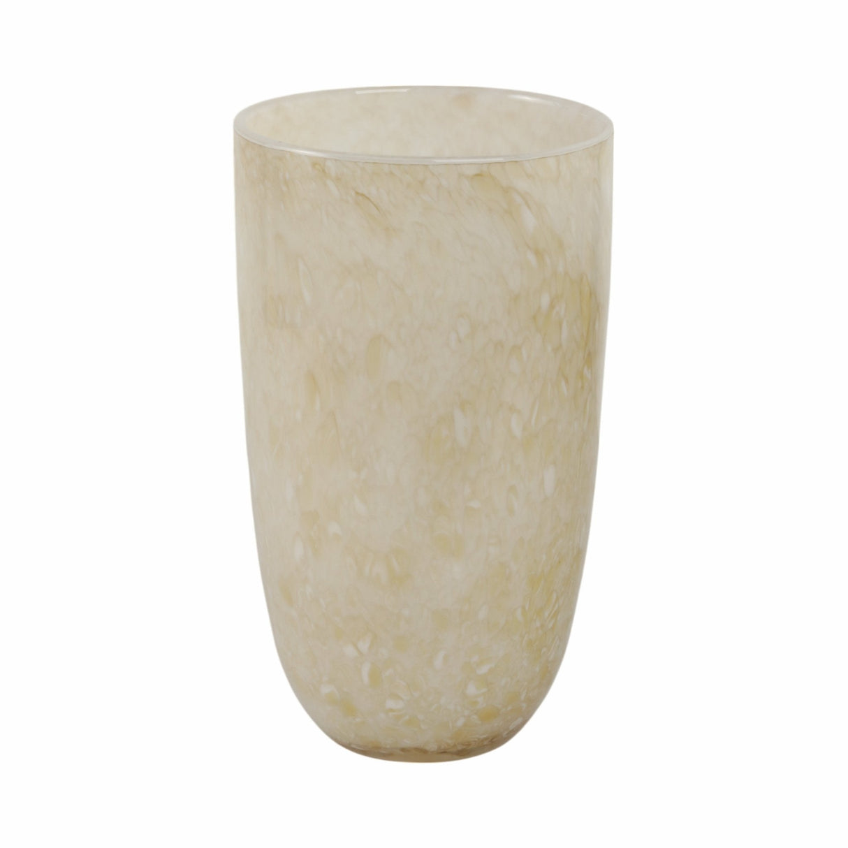 12" Durban Large Cream Glass Vase