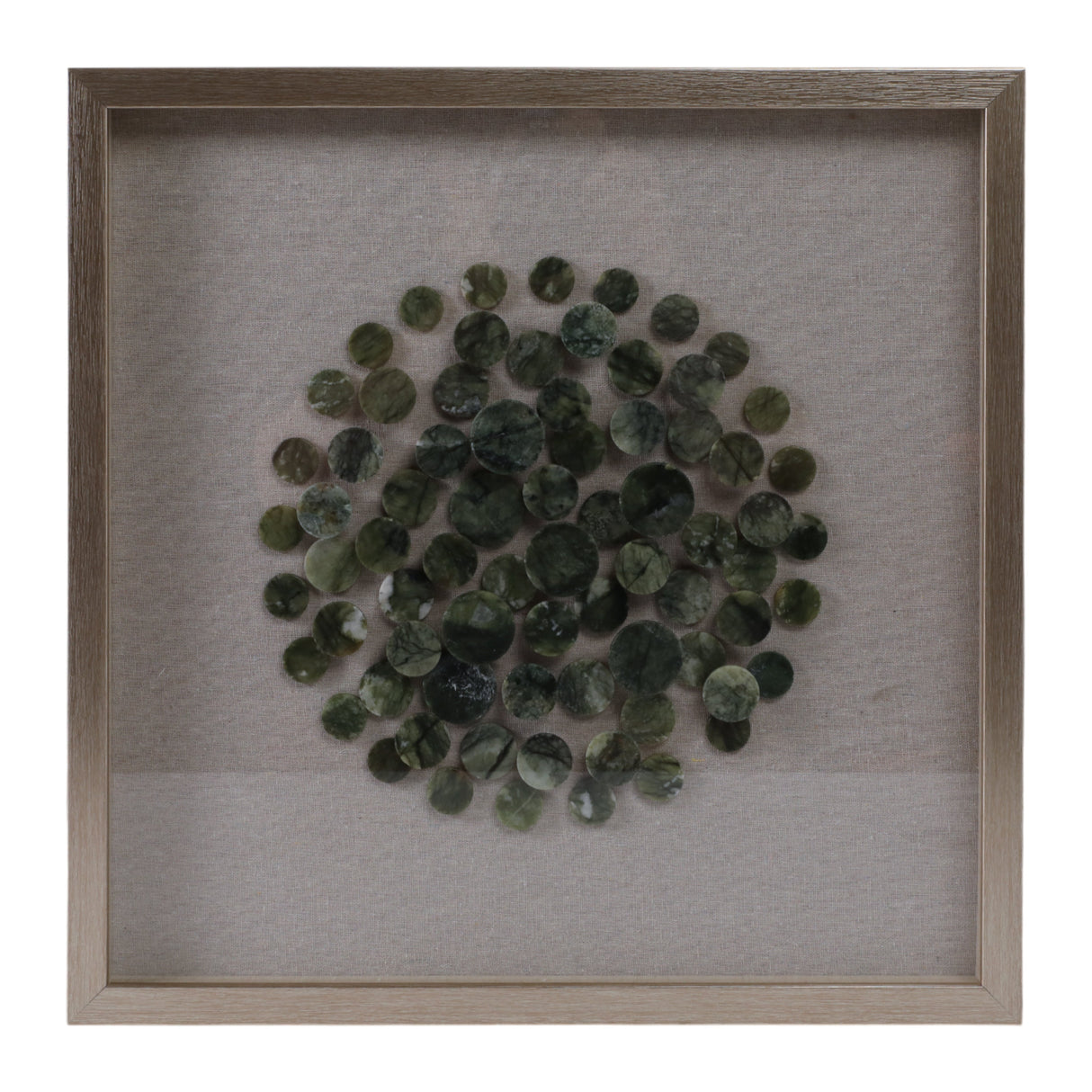 20x20 Andre Natural Green Stone Shadowbox Art