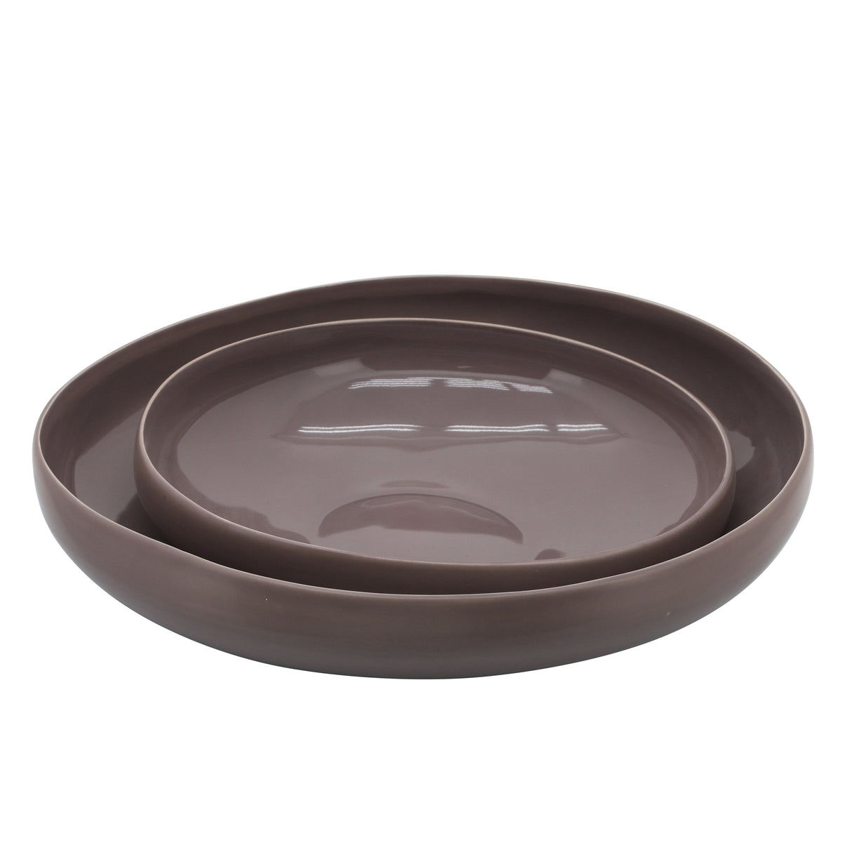 S/2 ORGANIC BOWLS 12/15", BEIGE