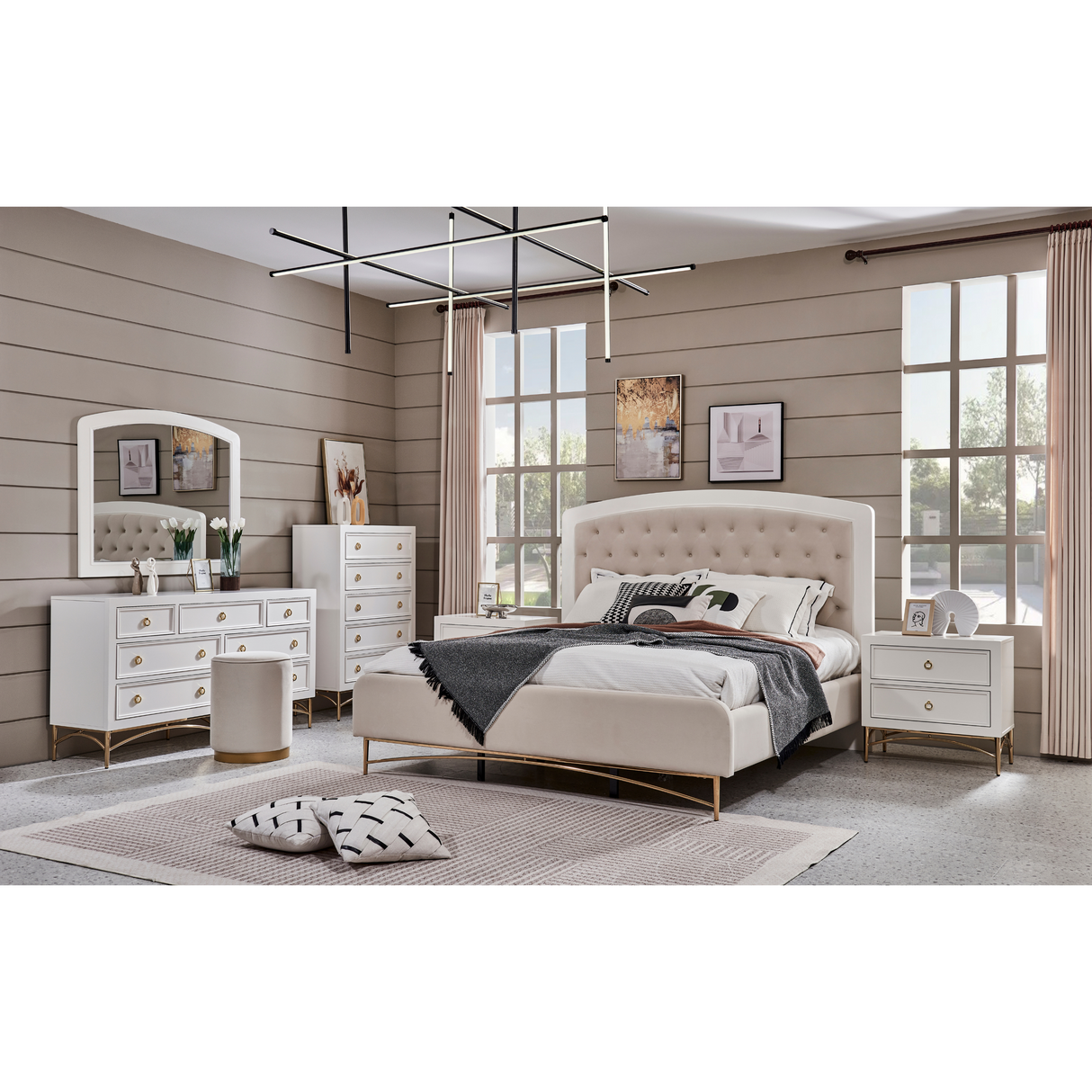 WHITE PEARL KING BED