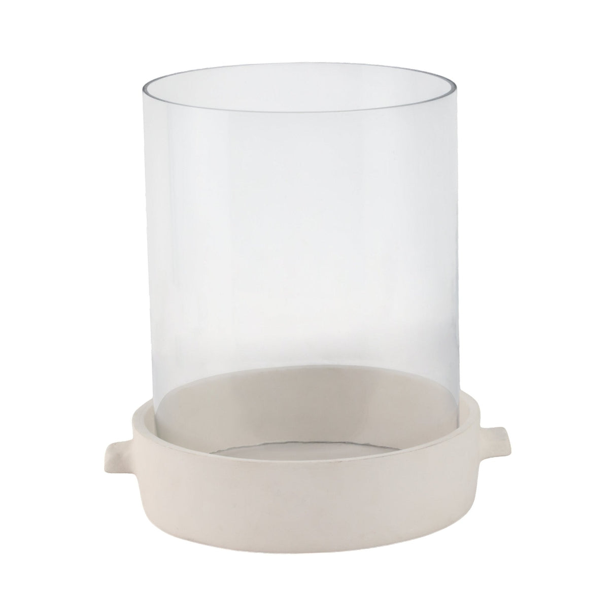 13x13" Terracotta Hurricane Pillar Holder, White