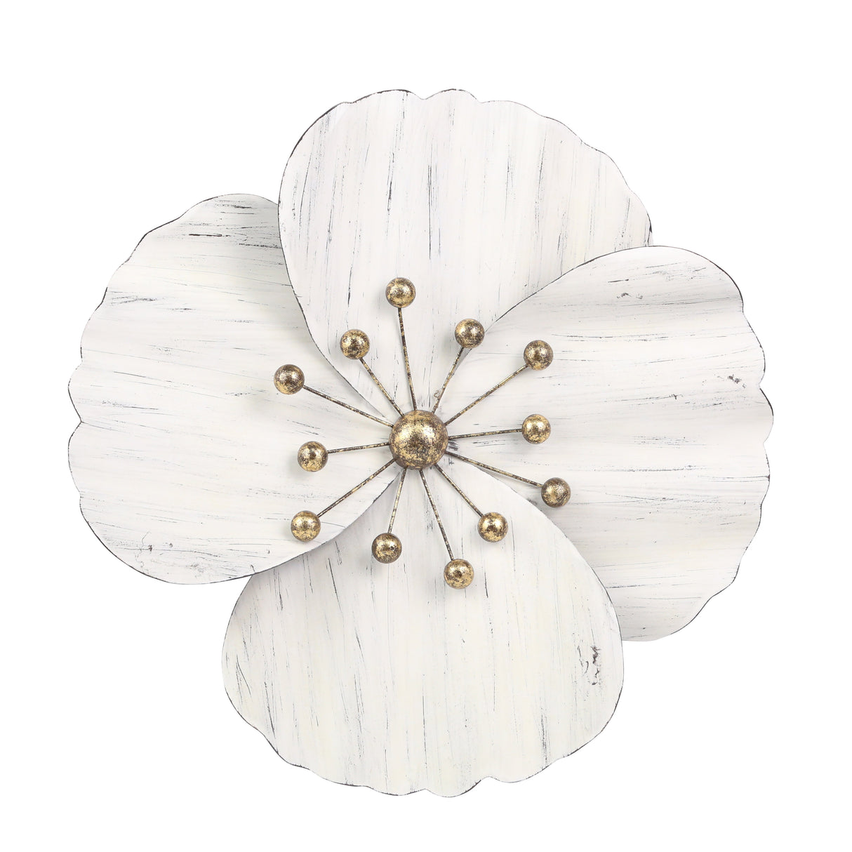 METAL 18" WALL FLOWER, WHITE, WB