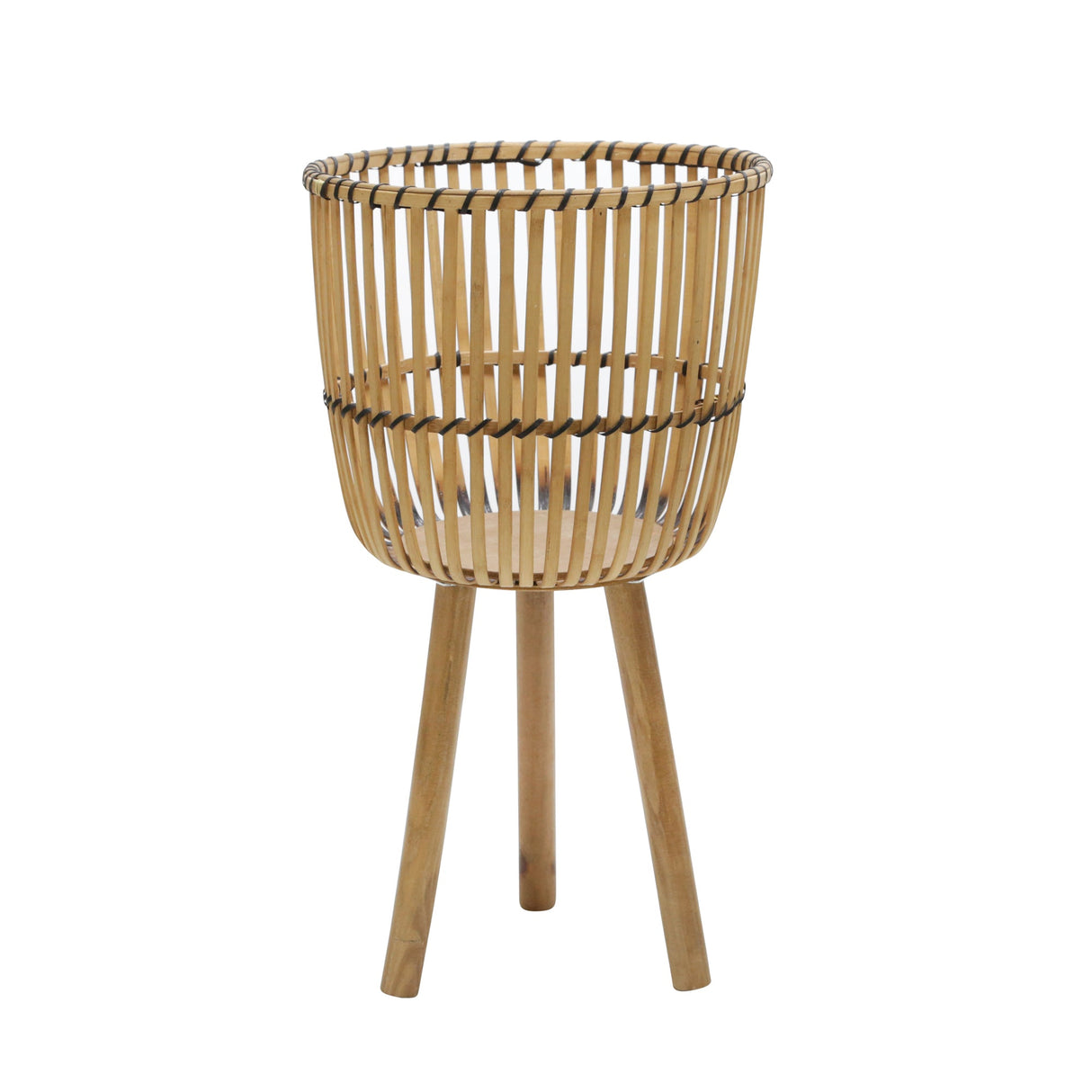 S/2 WICKER FOOTED PLANTERS 10/12", NATURAL