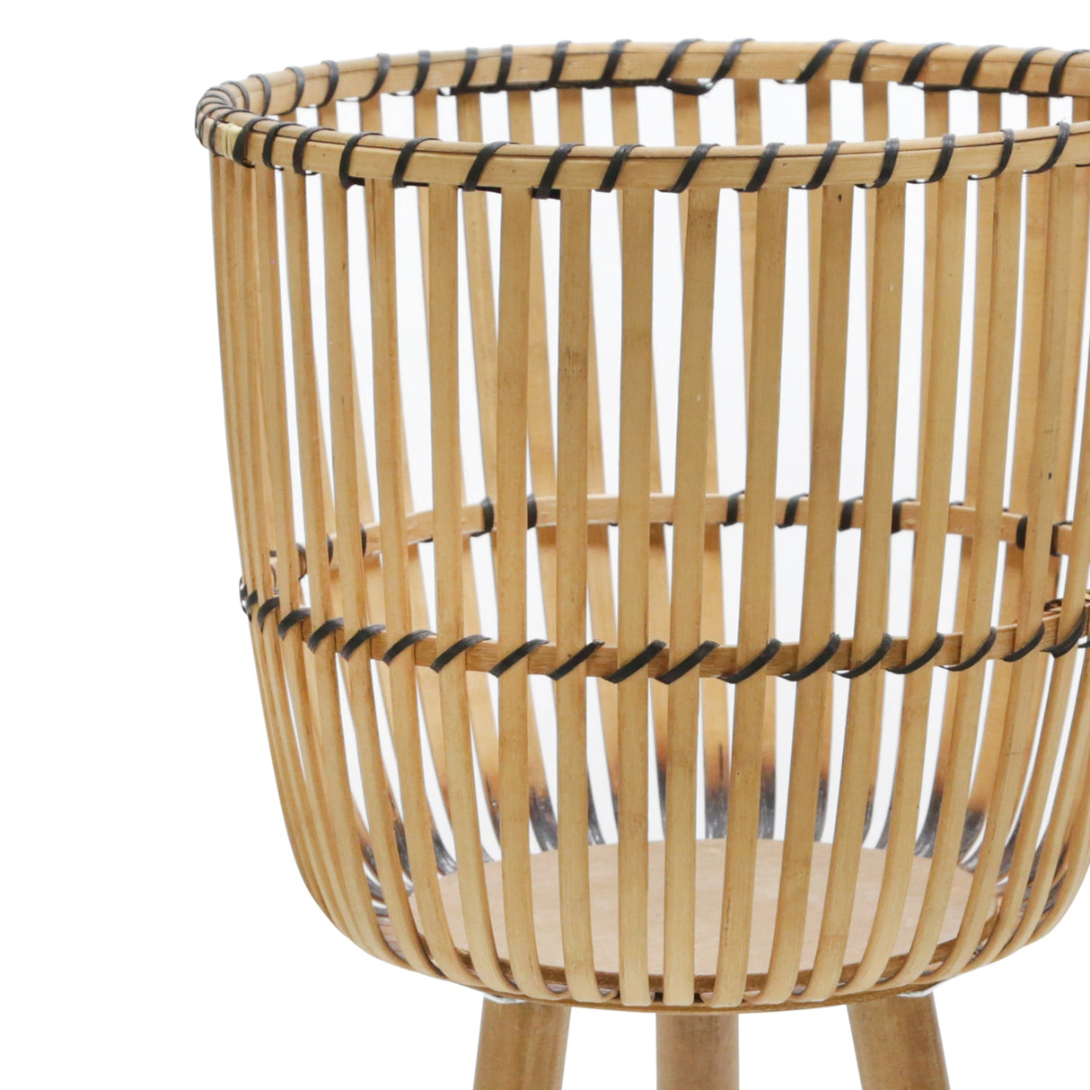 S/2 WICKER FOOTED PLANTERS 10/12", NATURAL