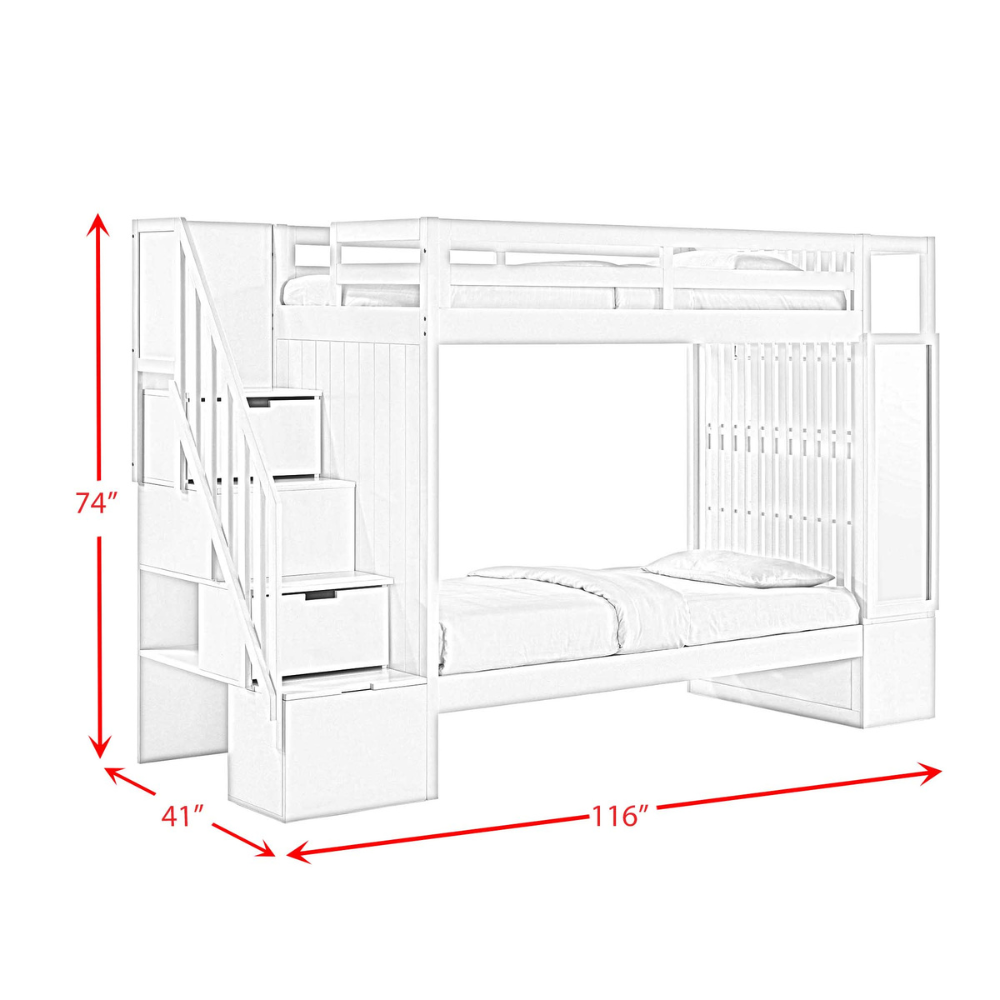 Brian Twin Over Twin Bunk Bed In White