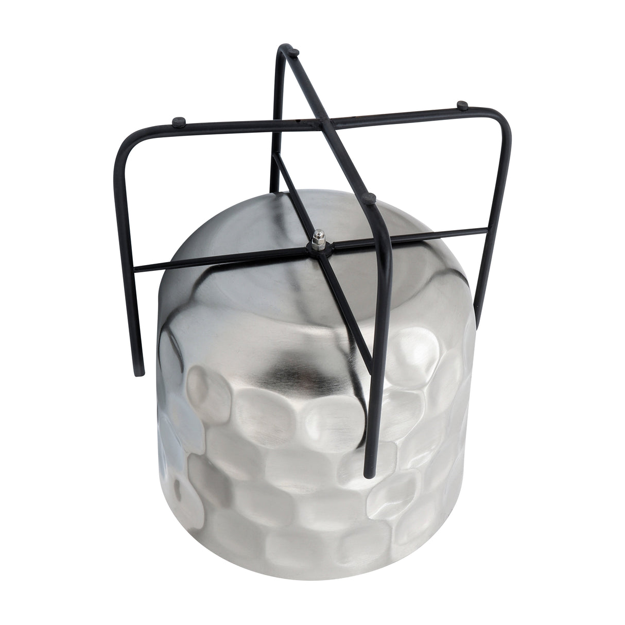 S/2 METAL 12/15" HAMMERED PLANTER, SILVER