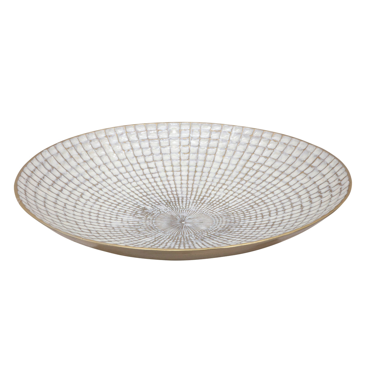 S/2 METAL 18/21" ROUND PLATES, IVORY/CHAMPAGNE