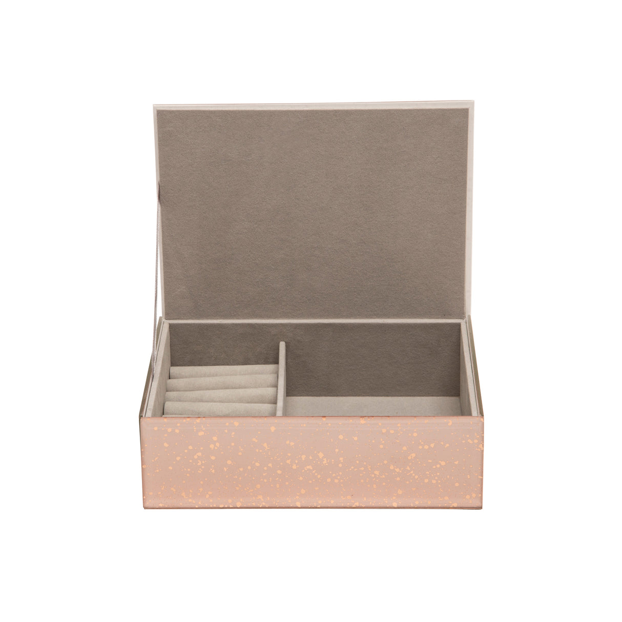 WOOD/GLASS 8" MIRRORED BOX, PINK GOLD DUST