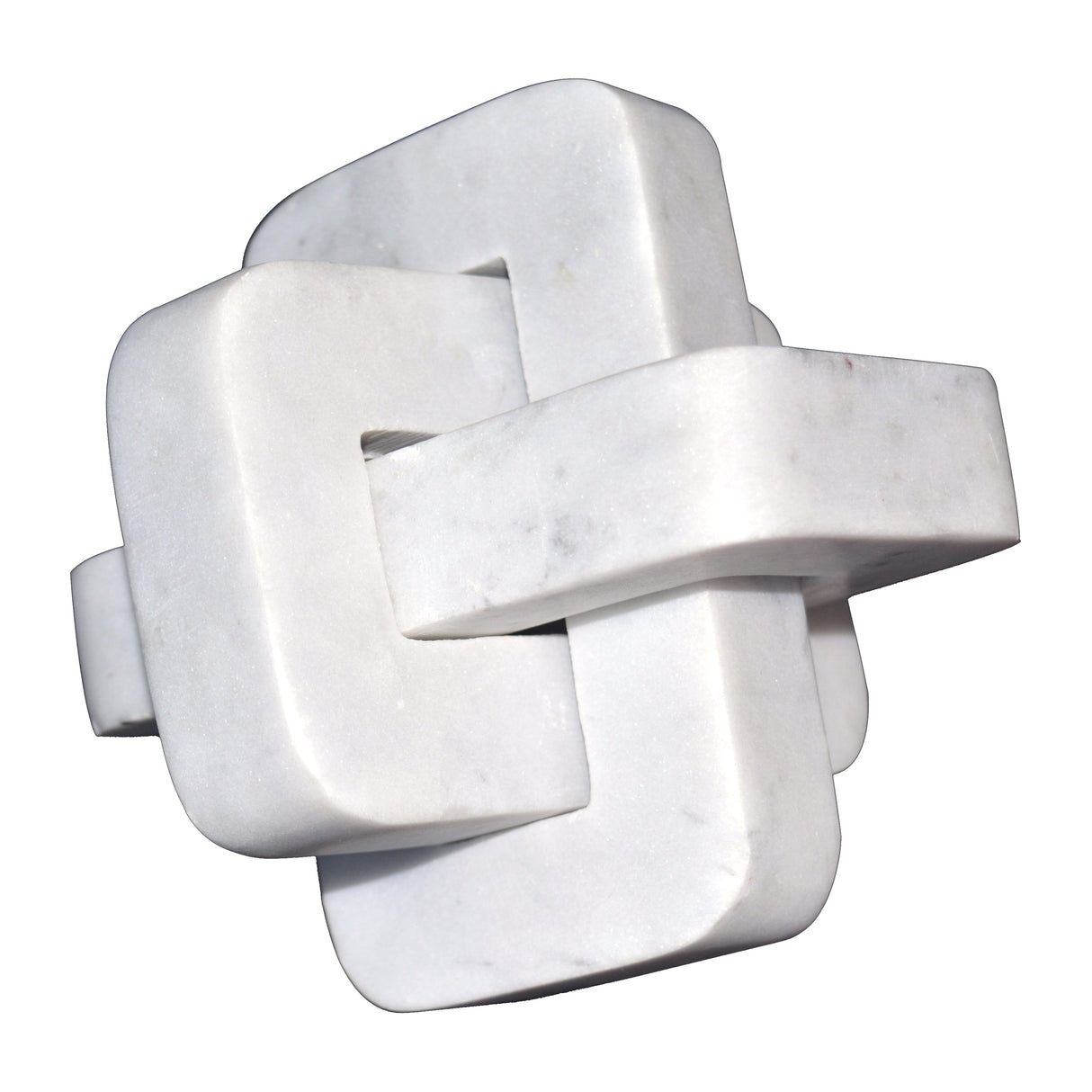 MARBLE, 5" GEOMETRIC ORB, WHITE