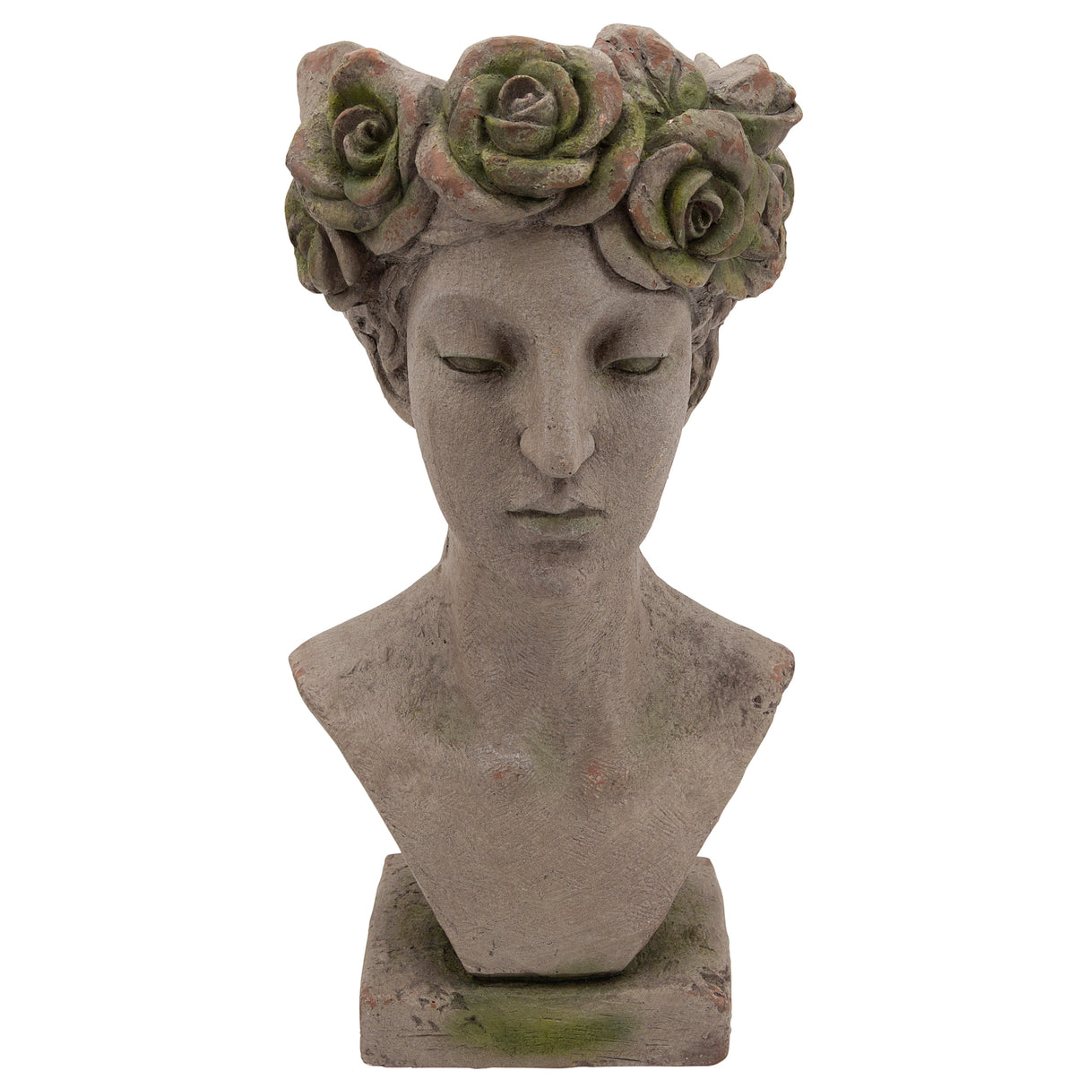 RESIN, 22"H LADY GLARING, GRAY