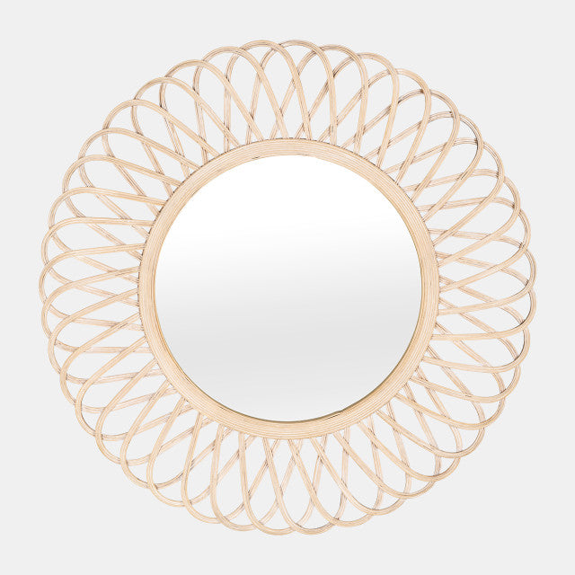 WICKER 35" DAISY MIRROR, NATURAL