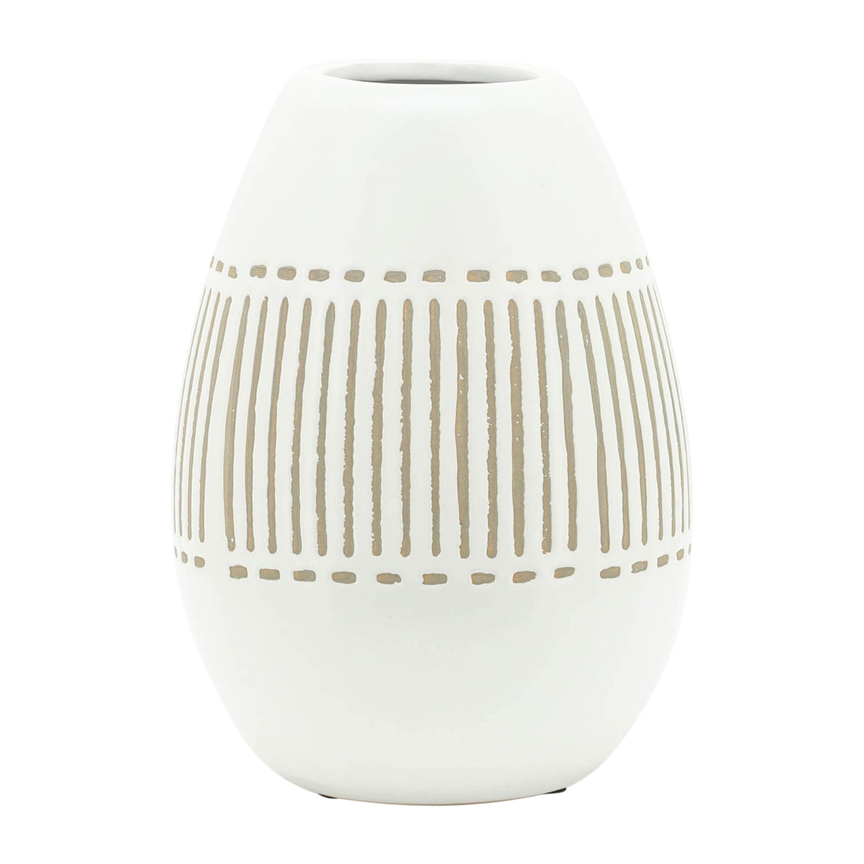 CER, 8"H AZTEC VASE, GRAY