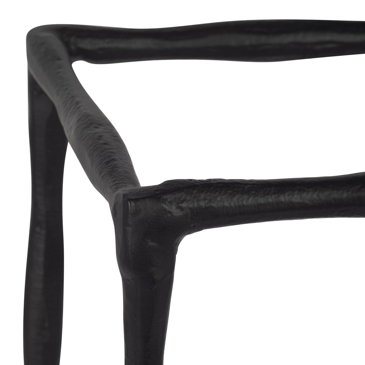 METAL, 16" OPEN SQUARE HURRICANE HOLDER, BLACK