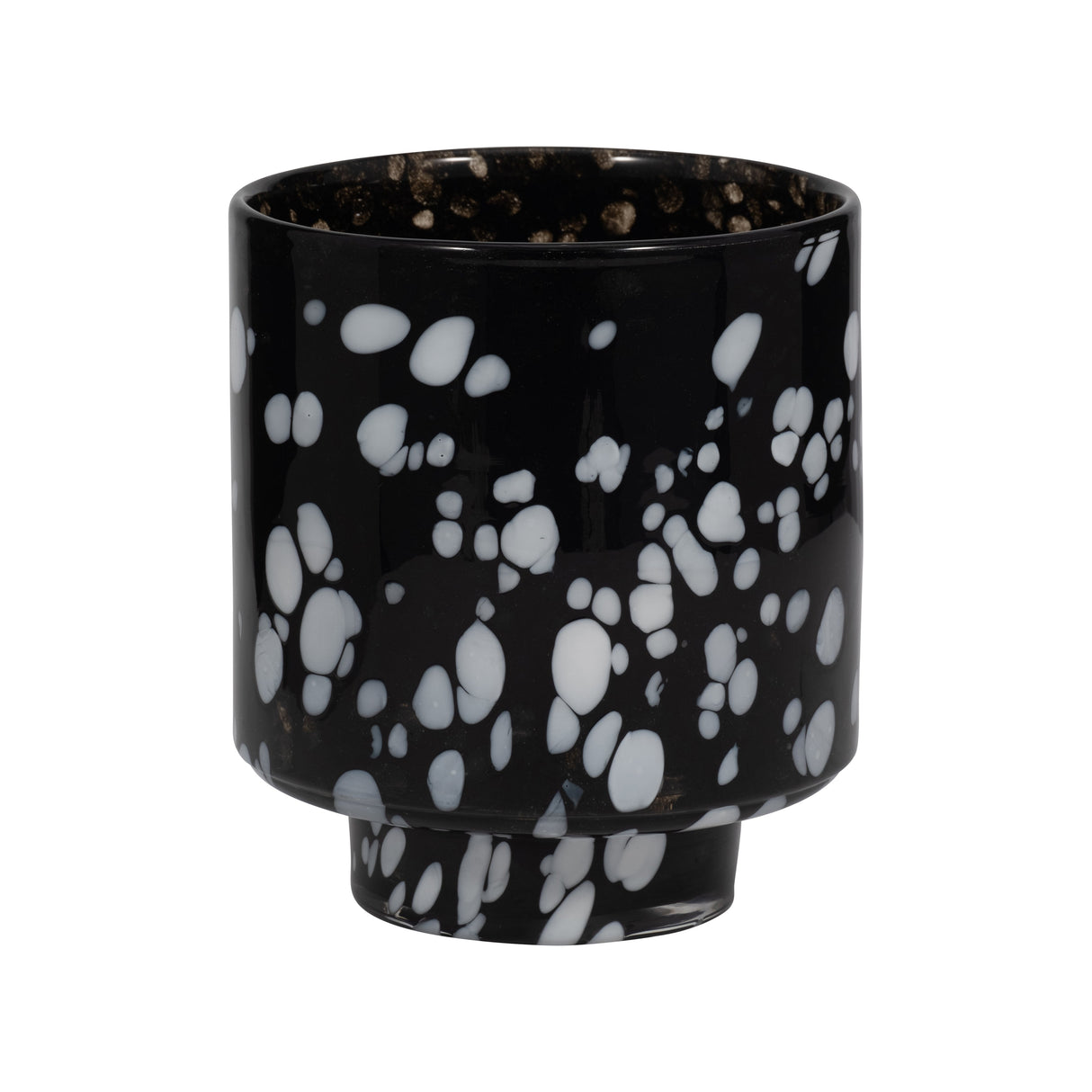 8" Hennie Small Black & White Glass Vase