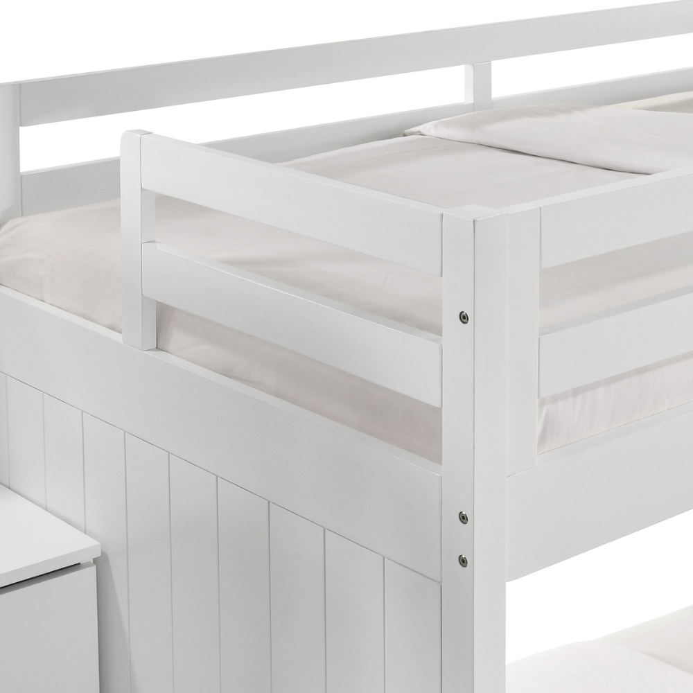 Brian Twin Over Full Bunk Bed W/Three Storage Drawers In White
