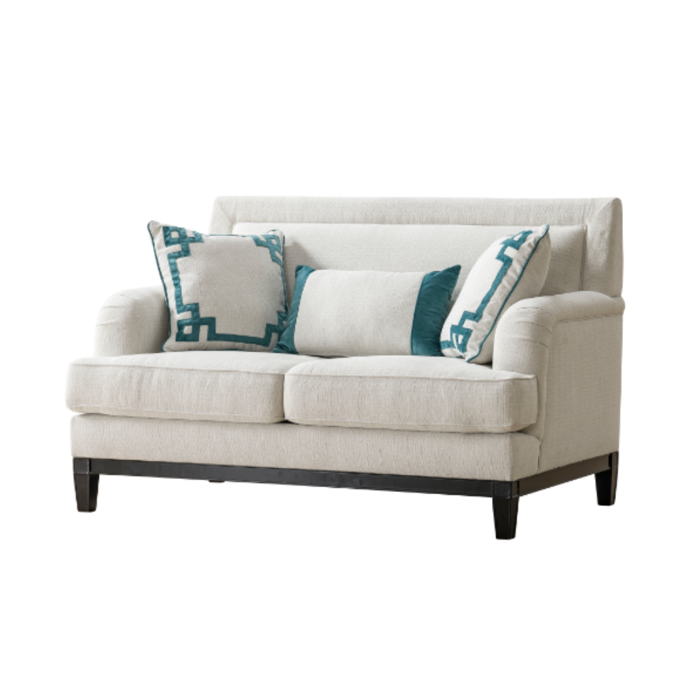 Greek Key Off White Loveseat