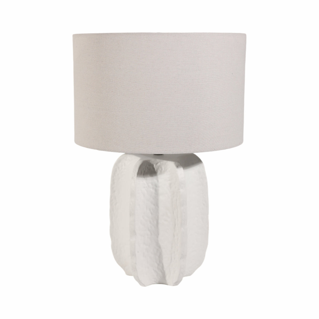 24" Textured Jagged Table Lamp, White