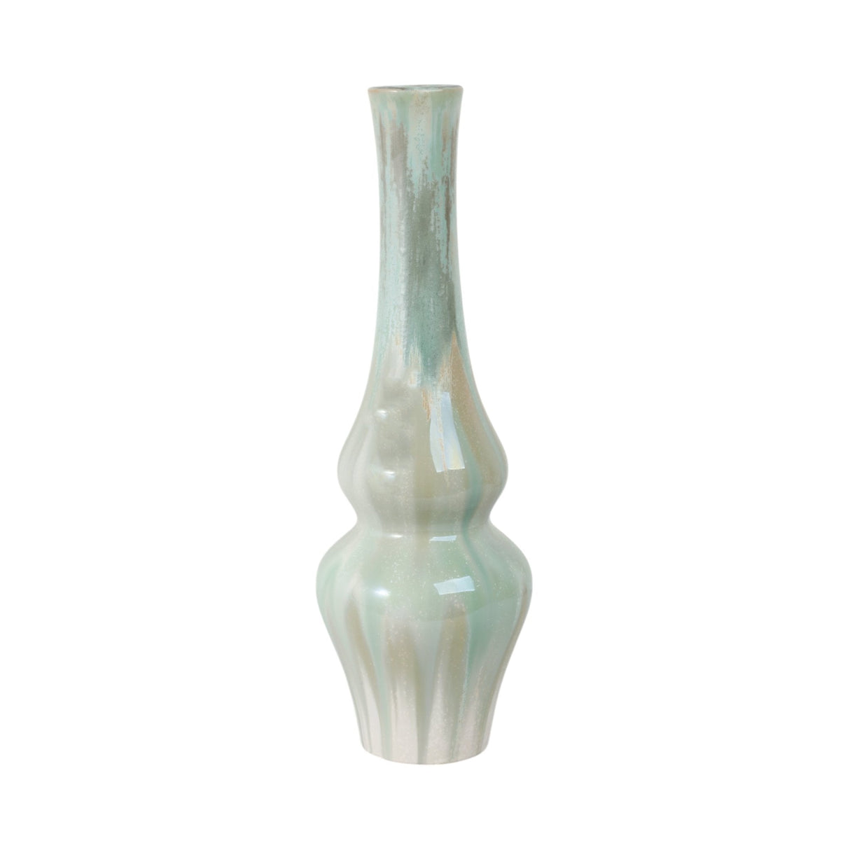 20" Everette Medium Green Ceramic Vase
