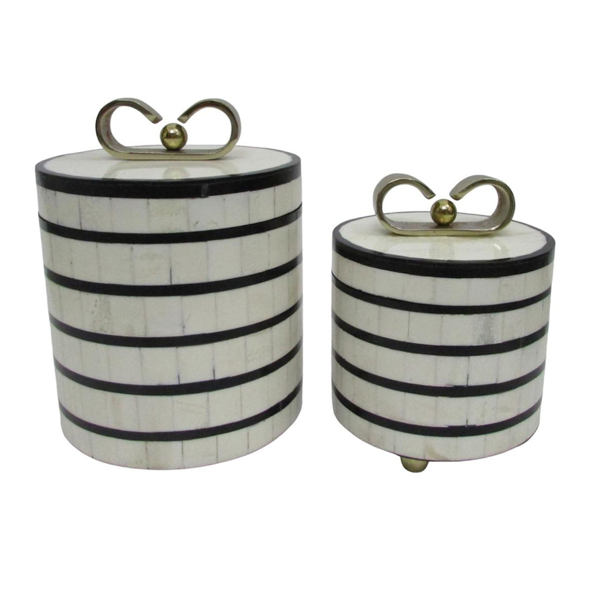 S/2 7/9" Platted Blk & White Boxes