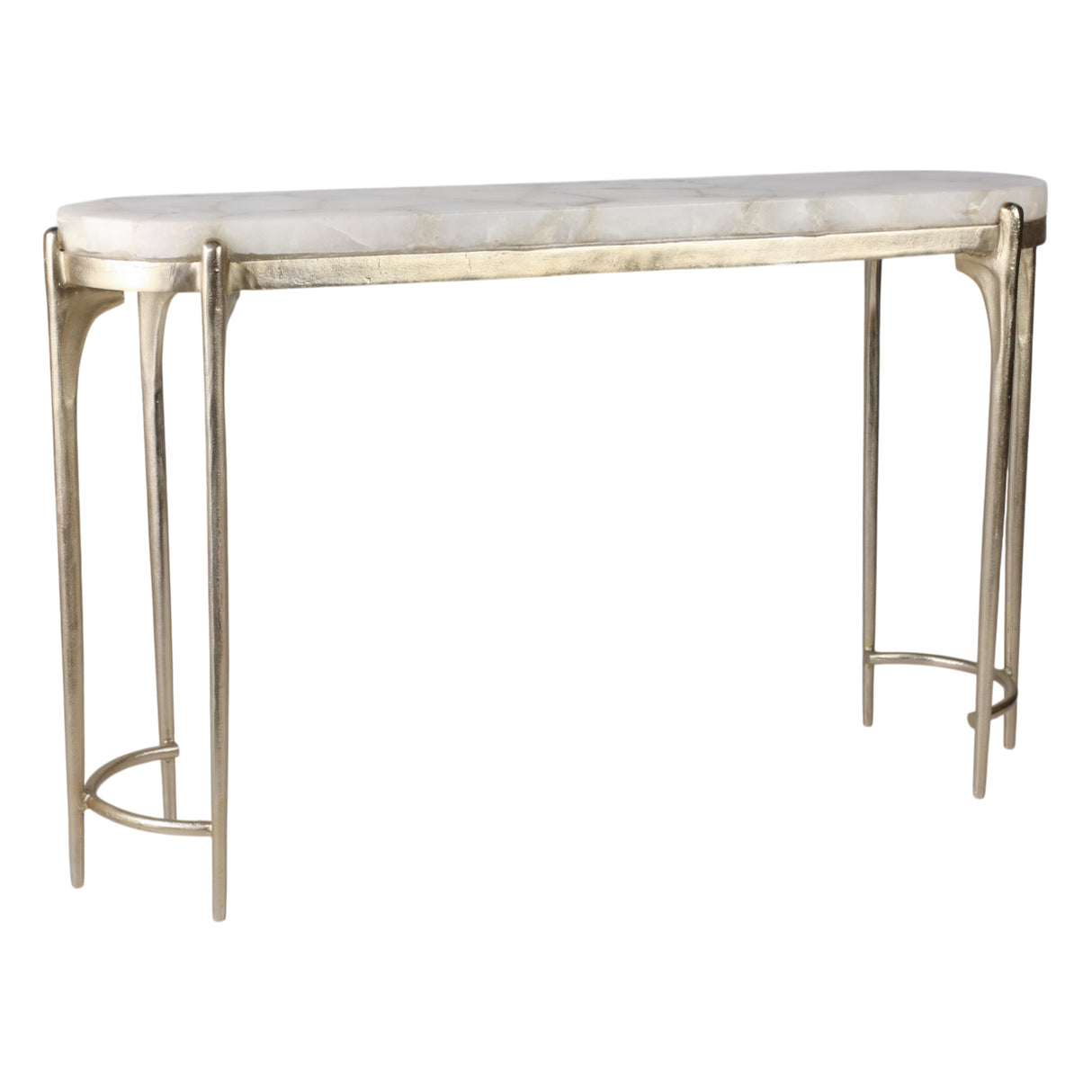 54" Cando White Quartz Top Console Table