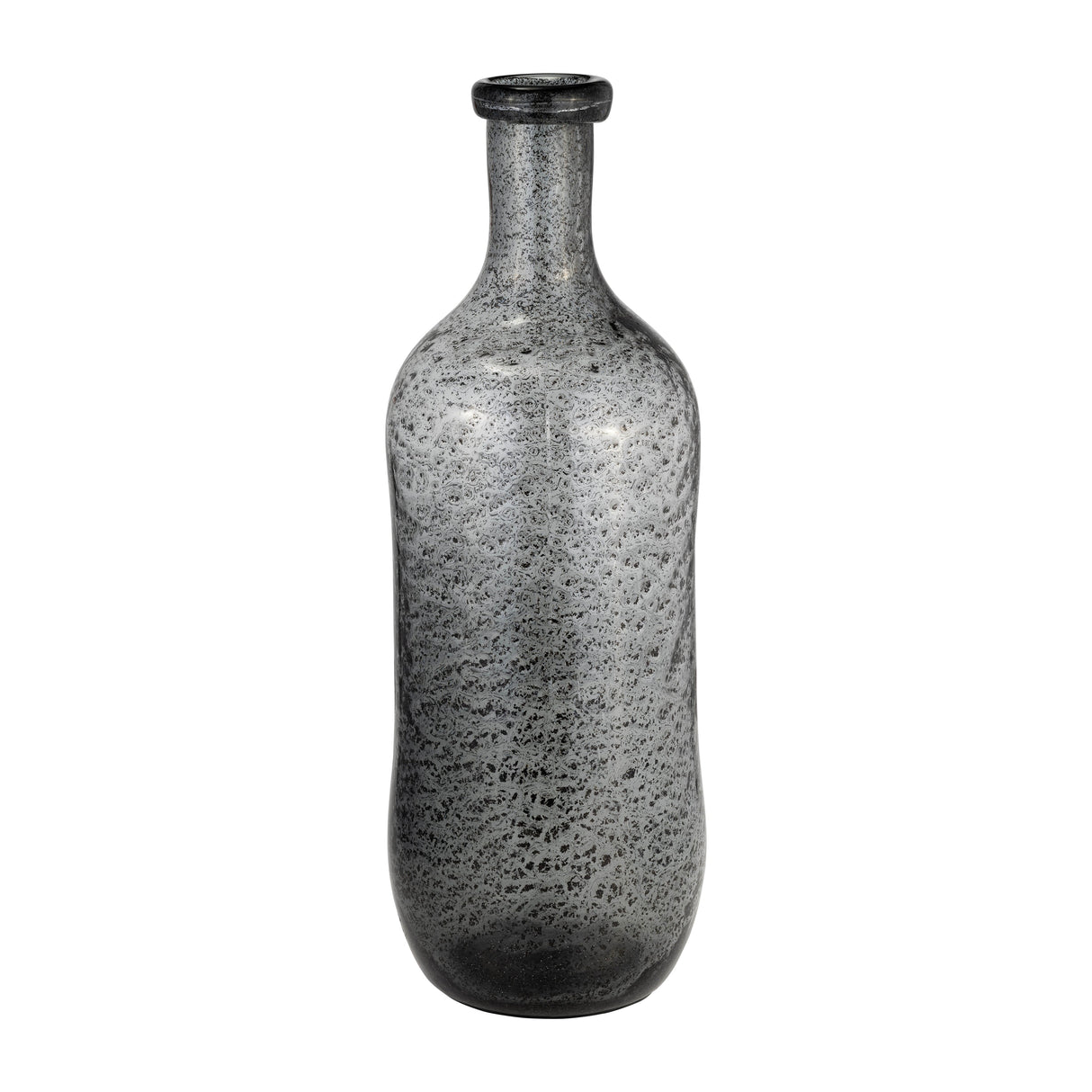GLASS, 17H" IRREGULAR SHAPE VASE, SMOKE