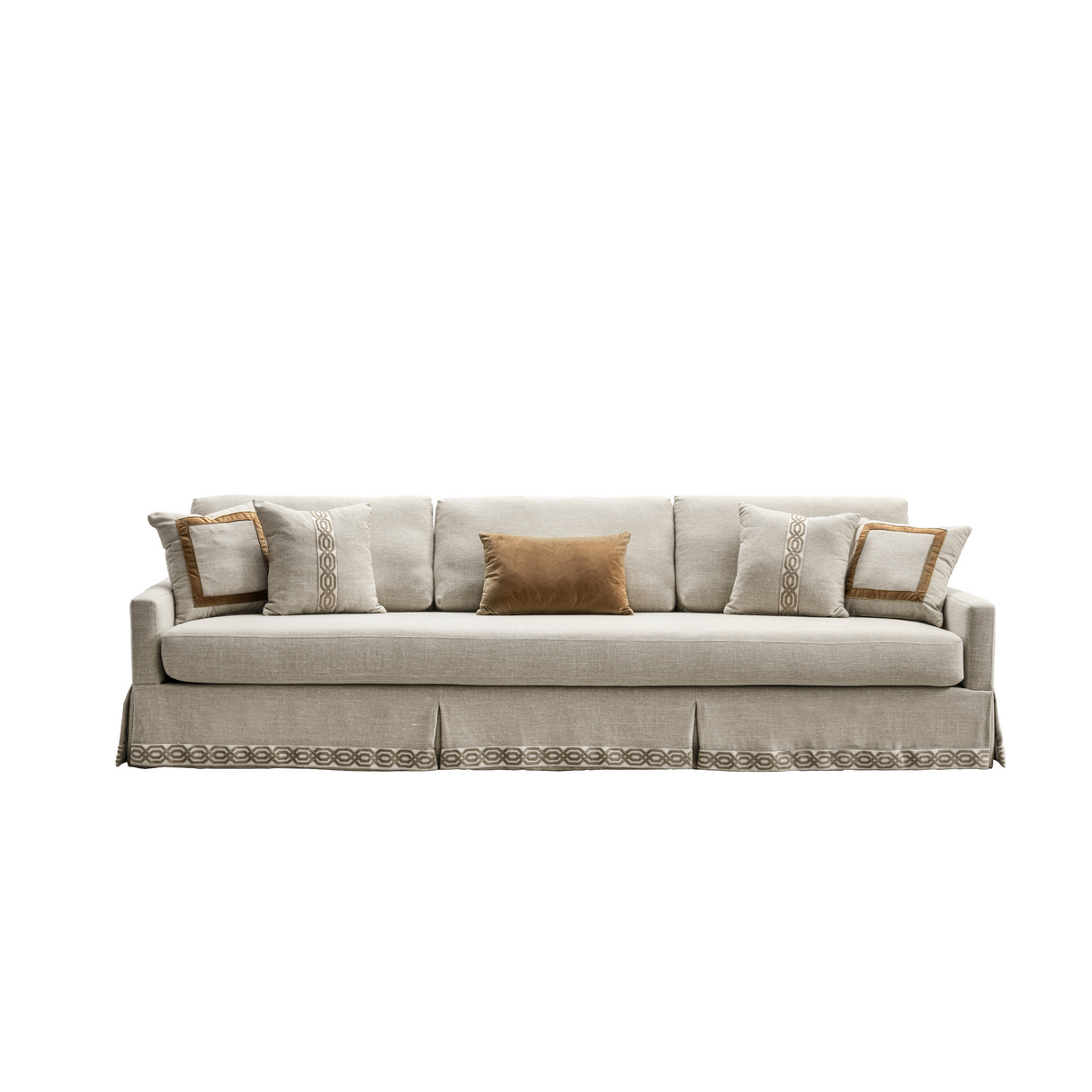Lamia Beige 5 Seater Sofa (304cm)
