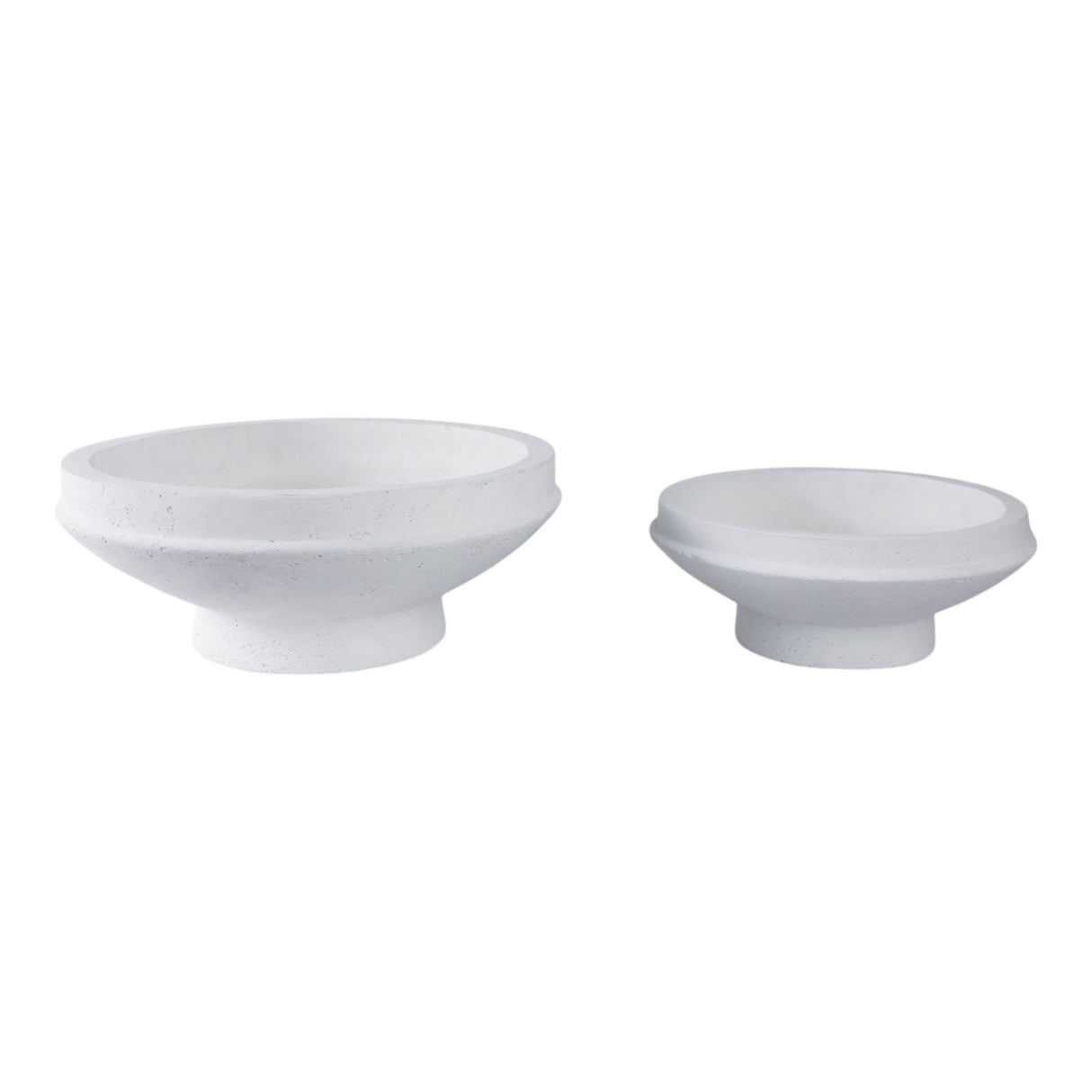 S/2 15/20" Pedestal Bowl Planters, White
