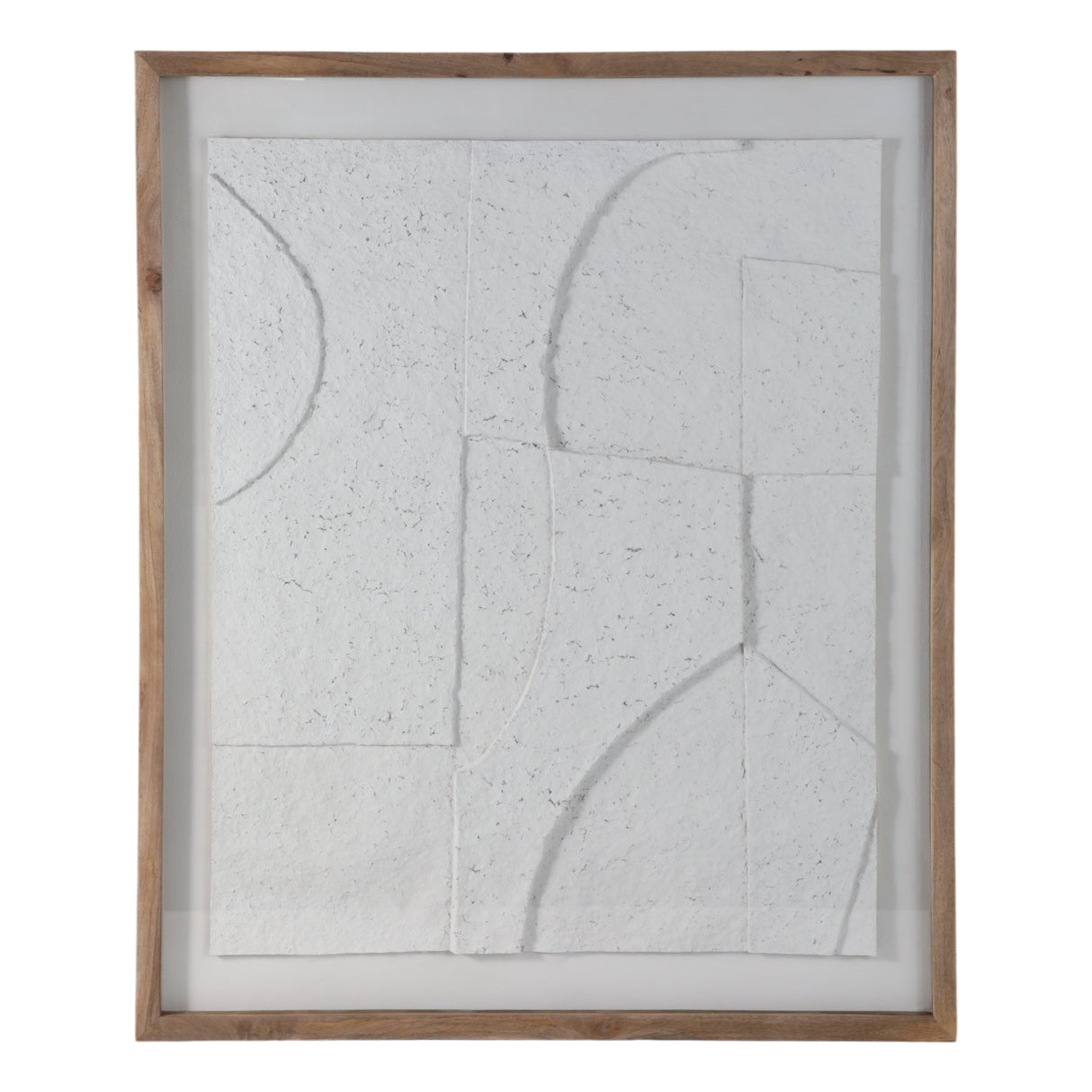 39x47" Paper Mache Wall Art W/wooden Frame /glass