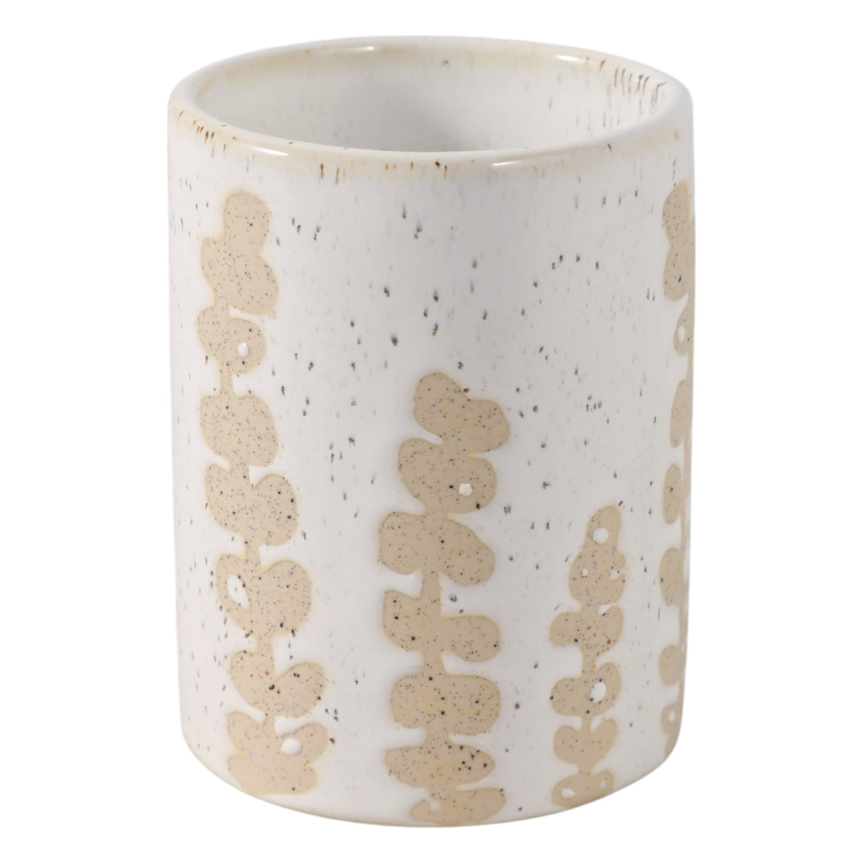 4" Wild Plant Pencil Cup, Ivory / Tan