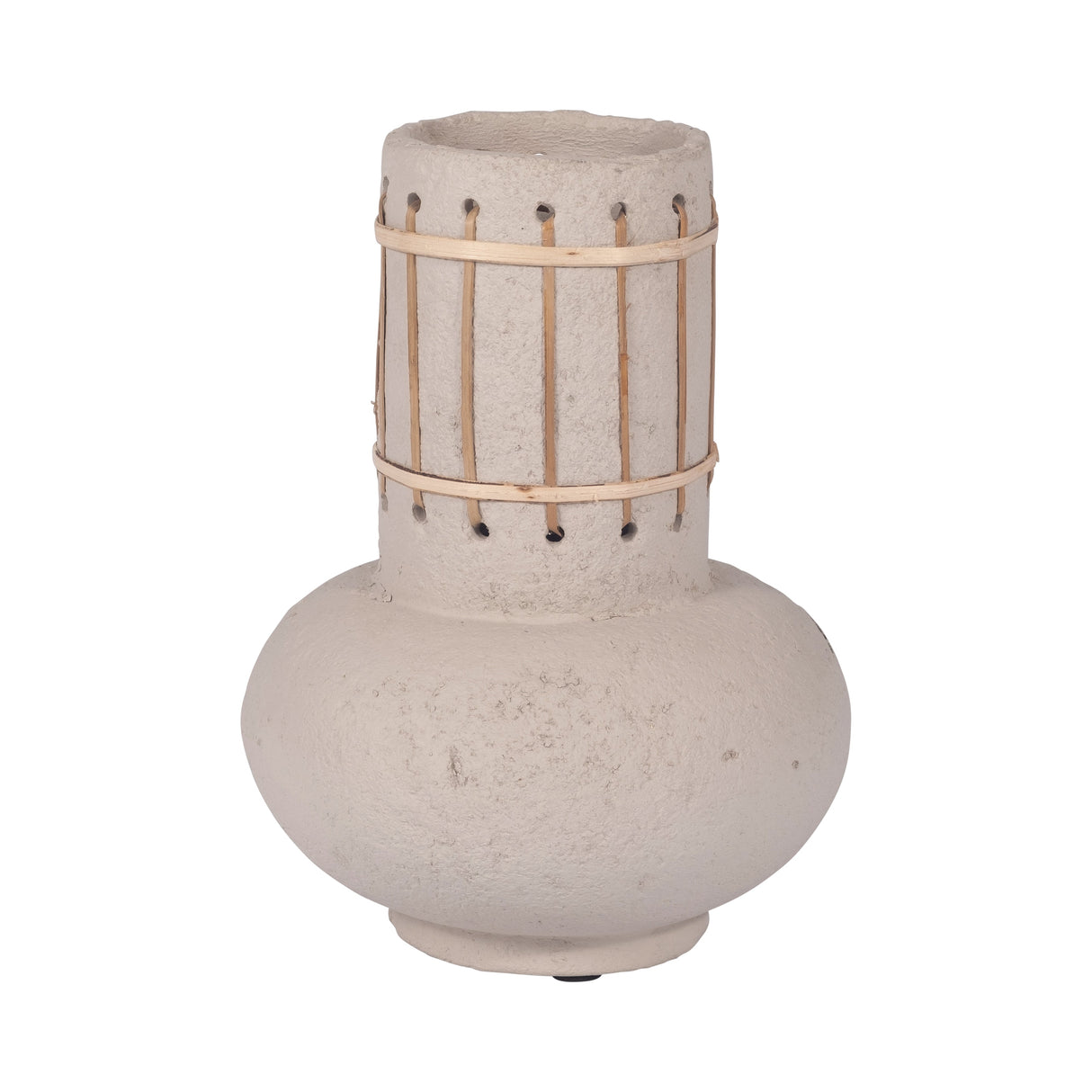 ECOMIX, 10" TOP WEAVE NOMAD VASE, IVORY