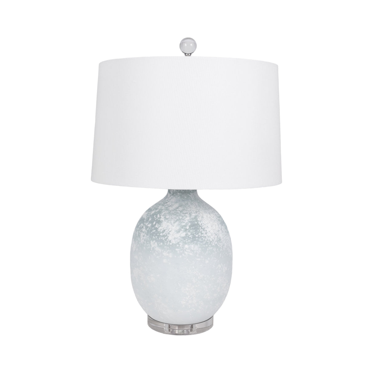 27" 2-tone Glass Table Lamp, Blue/white