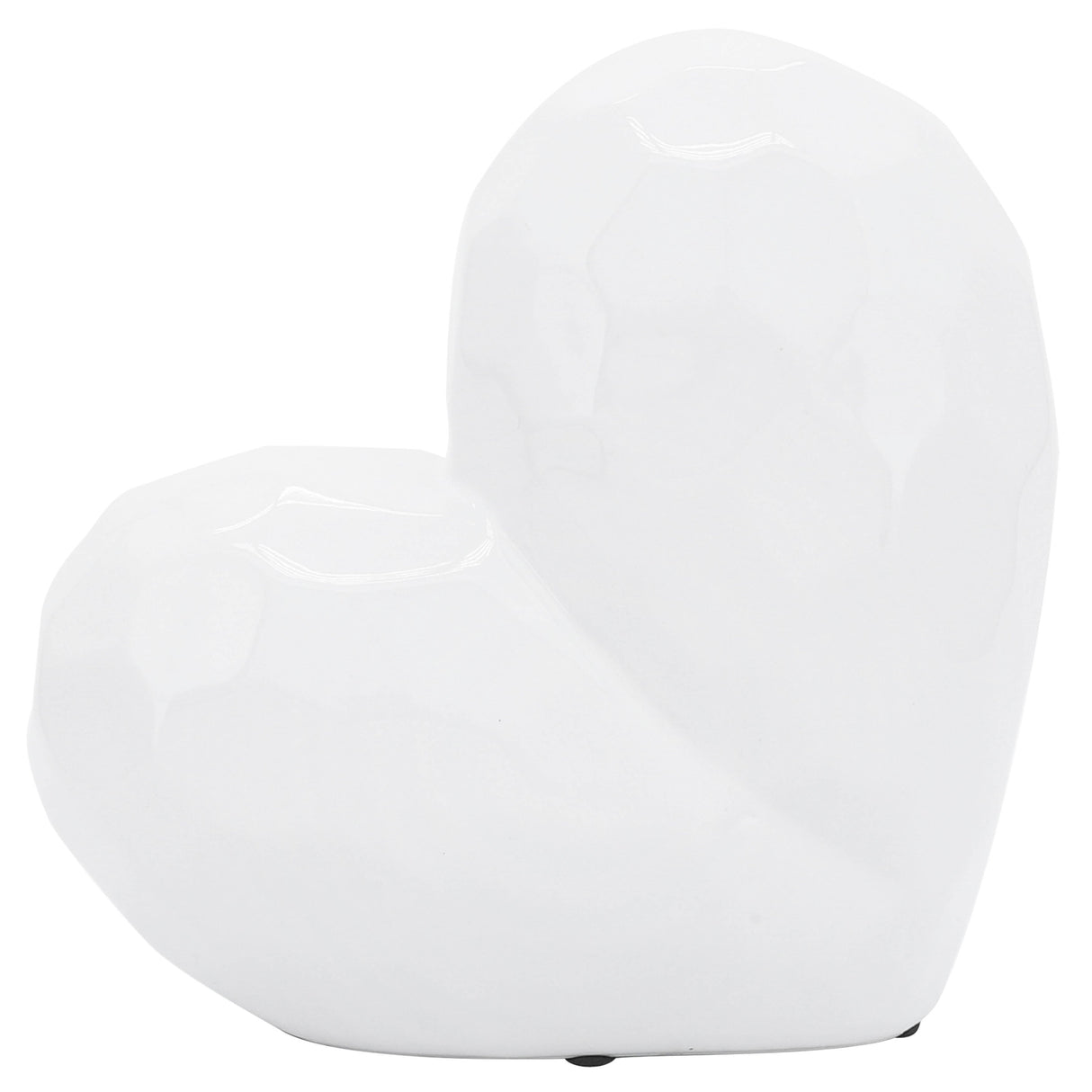 WHITE CERAMIC HEART, 8"