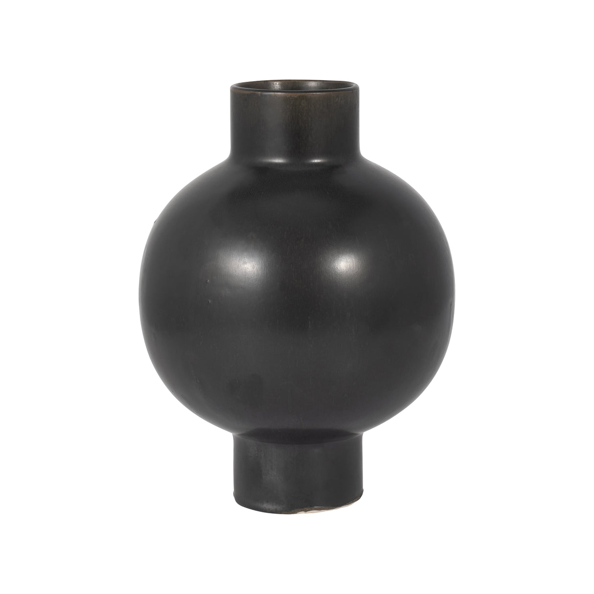 CER, 11"H BUBBLE VASE, BLACK VOLCANIC