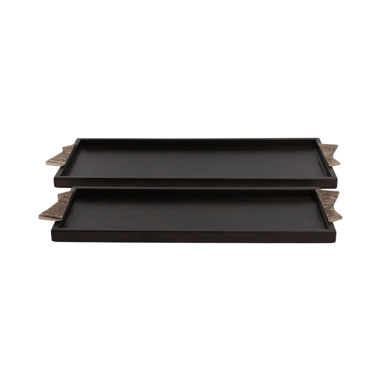 S/2 22/26" ANDROS TRAYS WITH ALUMINIUM HARDWARE