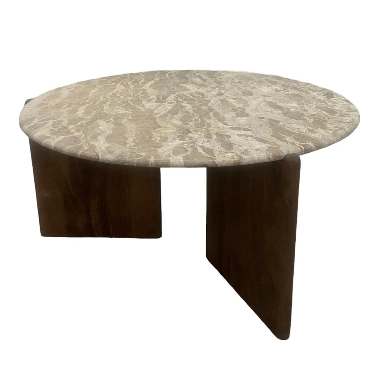 39" Somerset Marble And Wood Coffee Table, Multi
