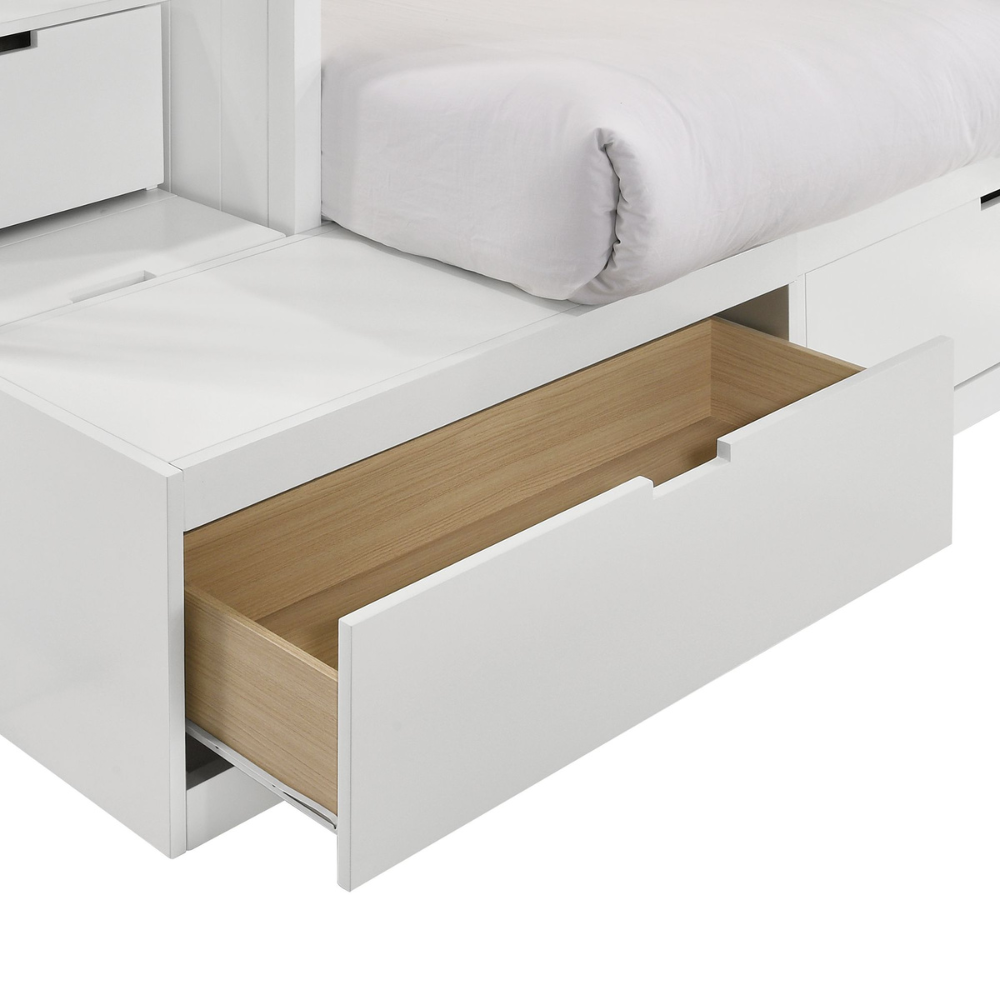 Brian Twin Over Full Bunk Bed W/Three Storage Drawers In White