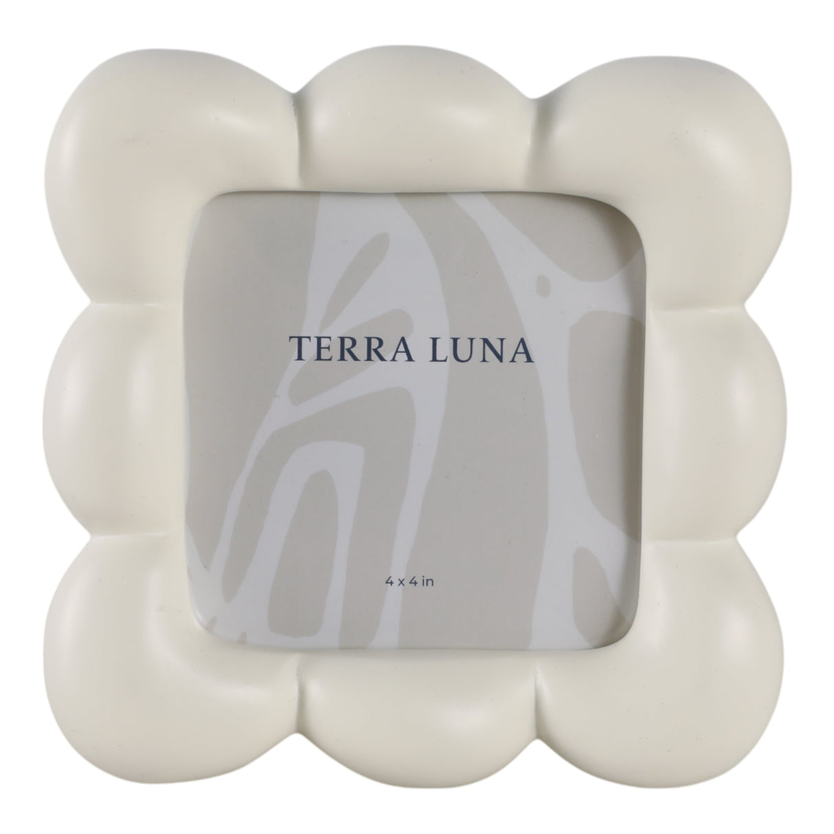 4x4" Puffy Squiggle Photo Frame, Ivory