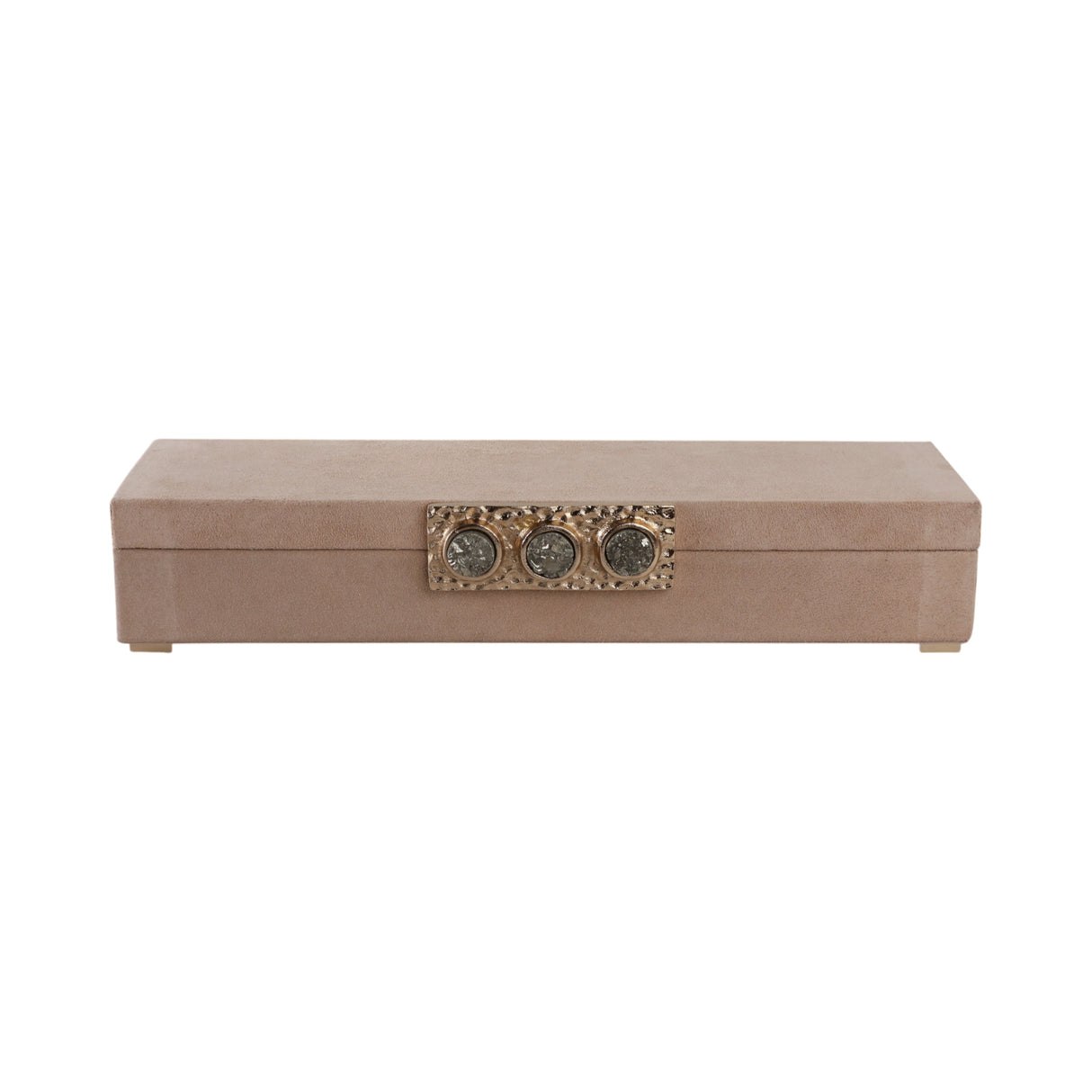 18" Felix Suede Pyrite Gemstone Hardware Box