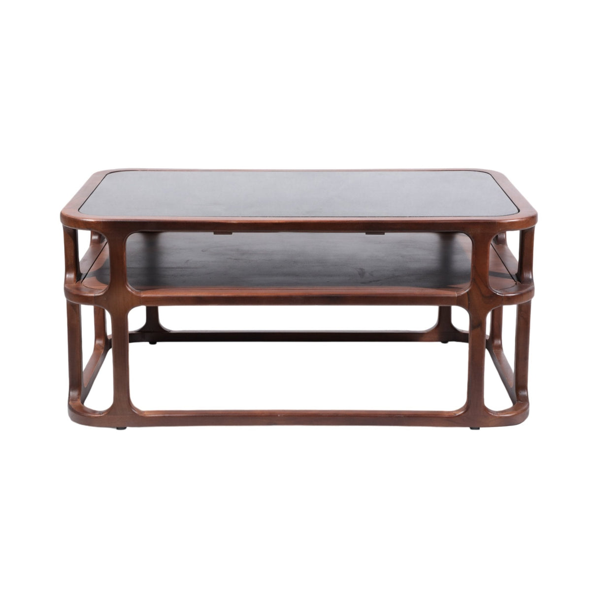 40" Stefan Wood And Marble Coffee Table, Brwn/blk