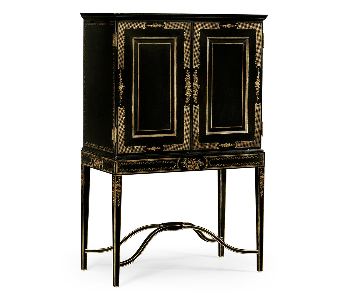 Kensington Collection - Formal Black & Gold Drinks Cabinet