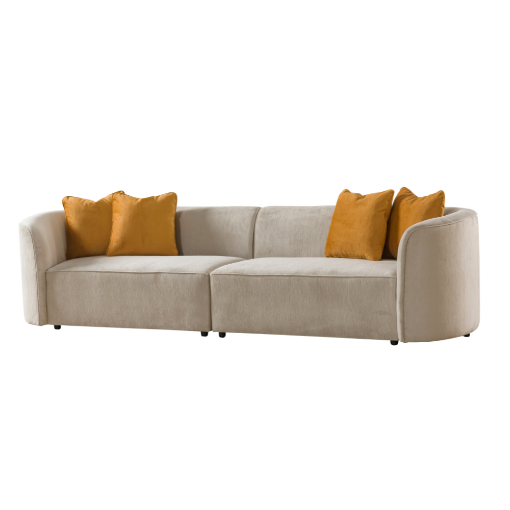 Dana Beige Mustard 4 Seater Sofa (287cm)