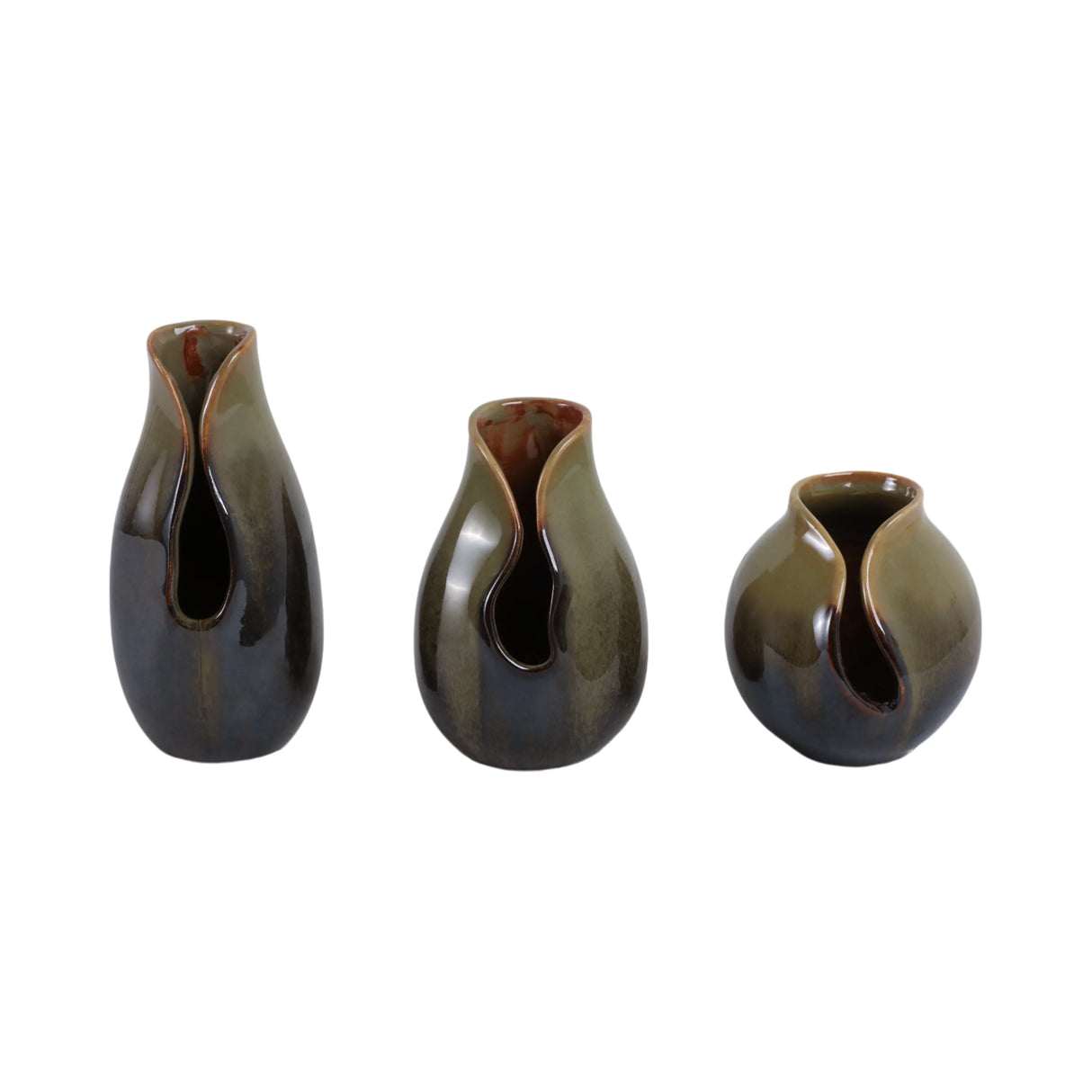 S/3 5/7/8" Oswego Ceramic Vases